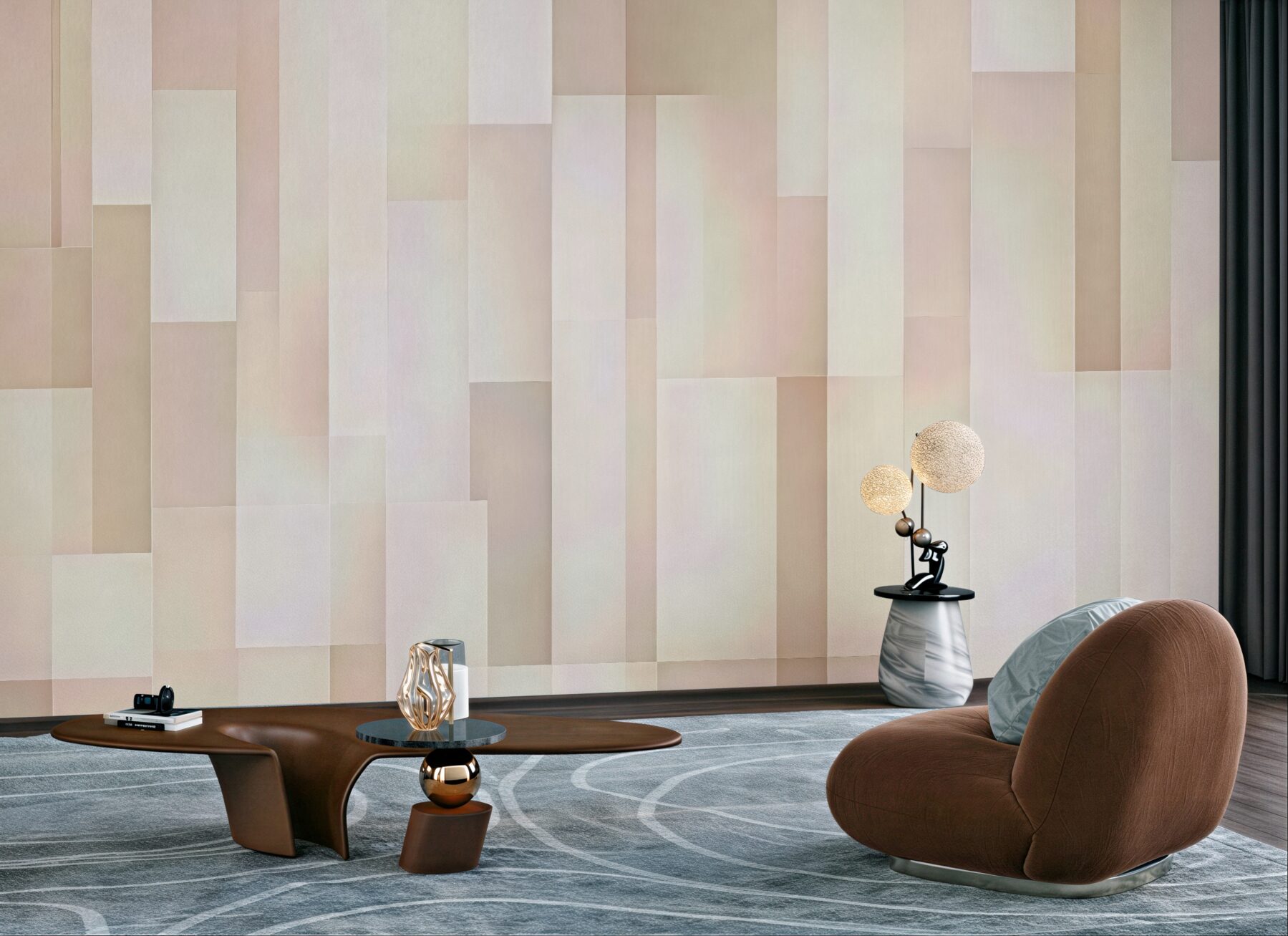 Fototapeta pastelowa geometryczna mozaika świetlna