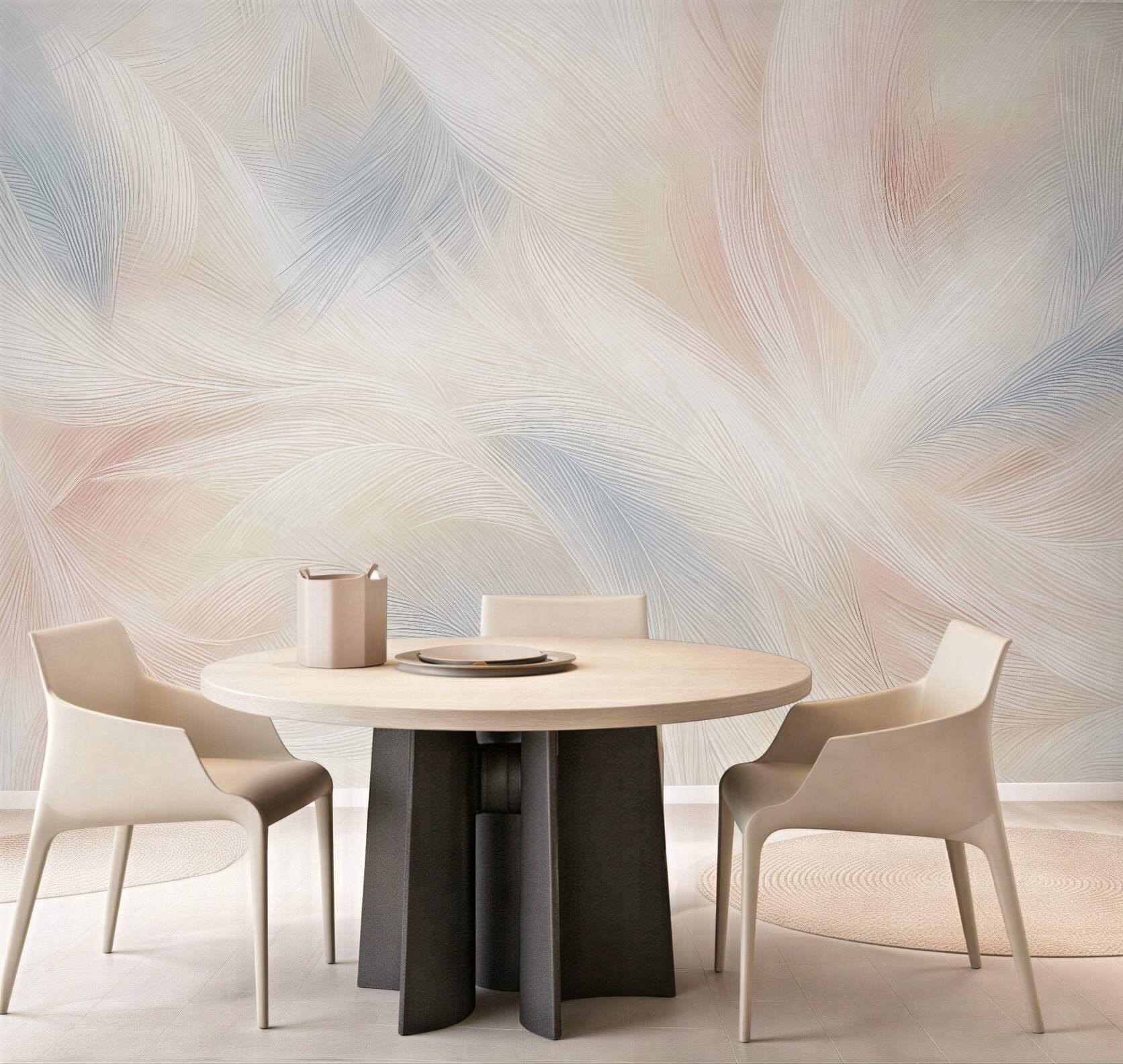 Fototapeta pastelowe pióra w delikatnej abstrakcji