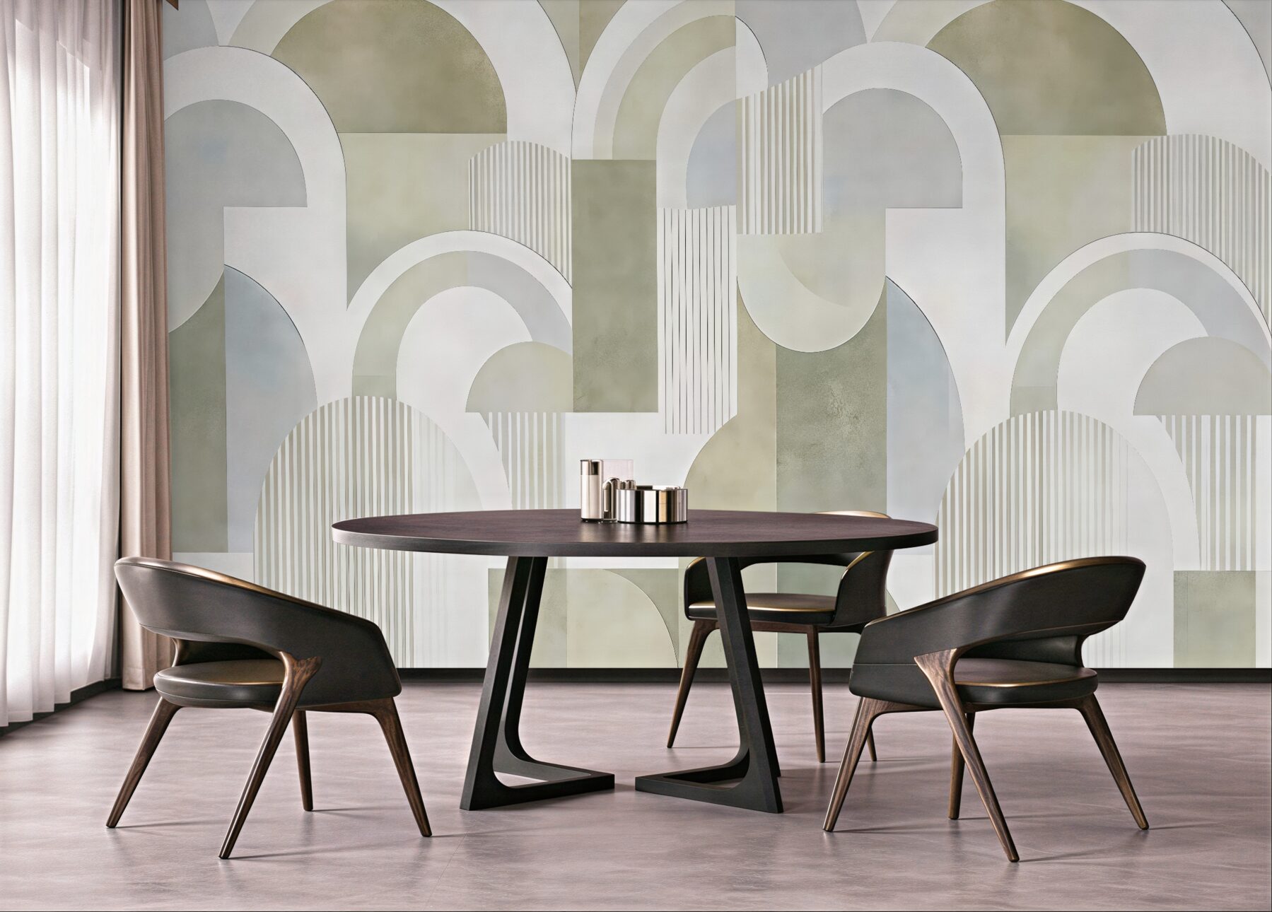 Fototapeta pastelowe łuki w stylu art deco