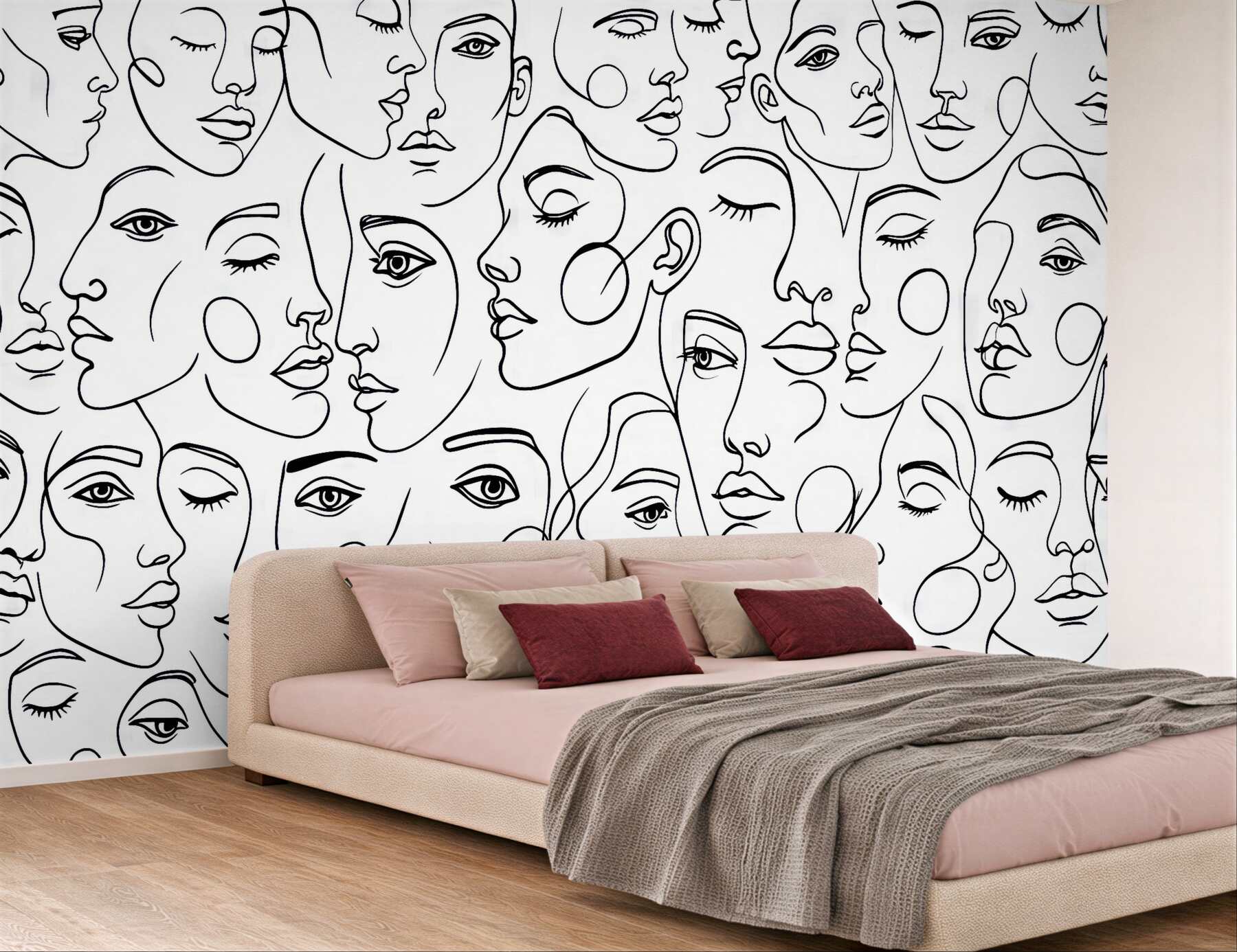 Fototapeta abstrakcyjne twarze w minimalistycznym stylu