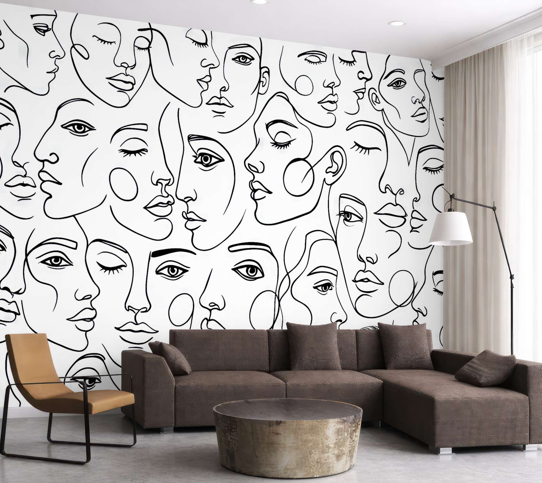 Fototapeta abstrakcyjne twarze w minimalistycznym stylu