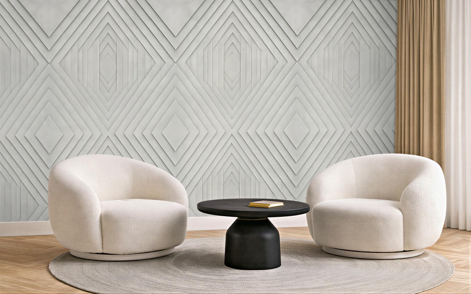 Fototapeta geometryczne diamenty w subtelnej bieli