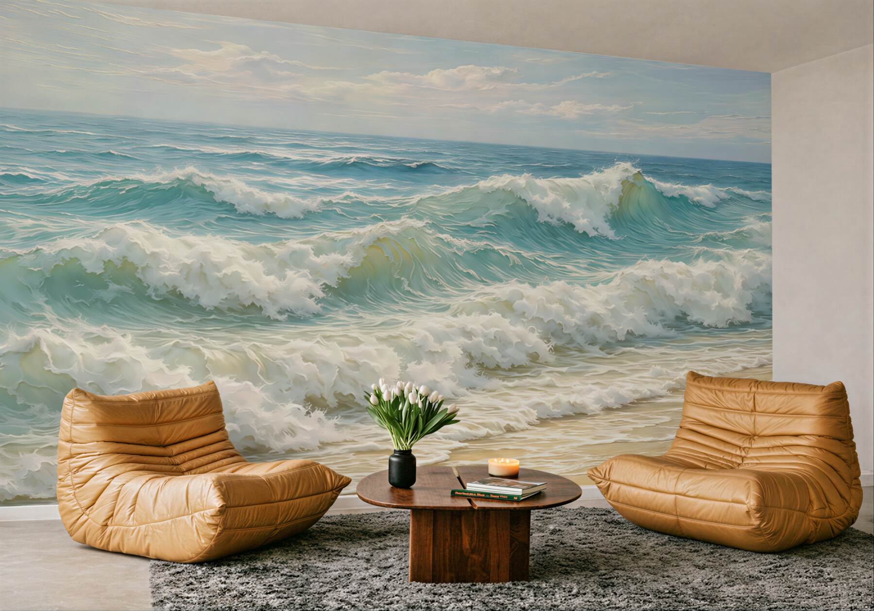 Fototapeta morskie fale na słonecznej plaży