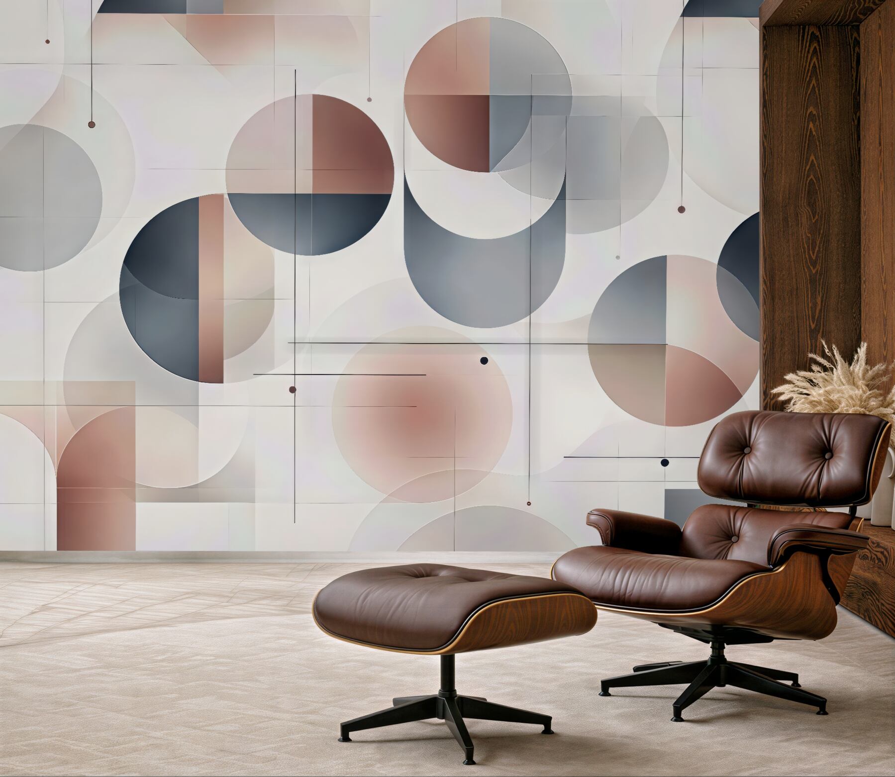 Fototapeta pastelowa geometria w kręgach