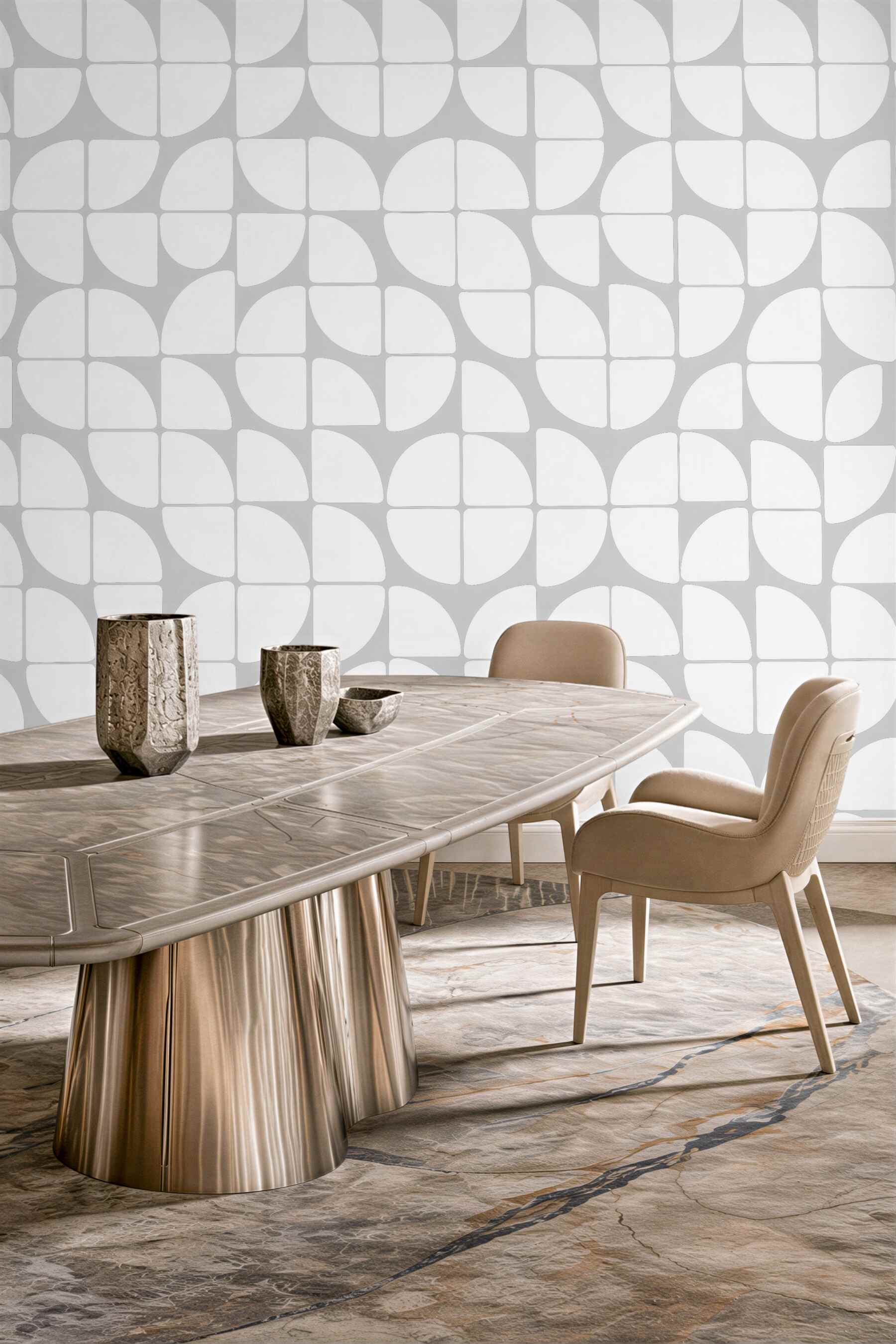 Fototapeta minimalistyczna mozaika geometryczna w szarości