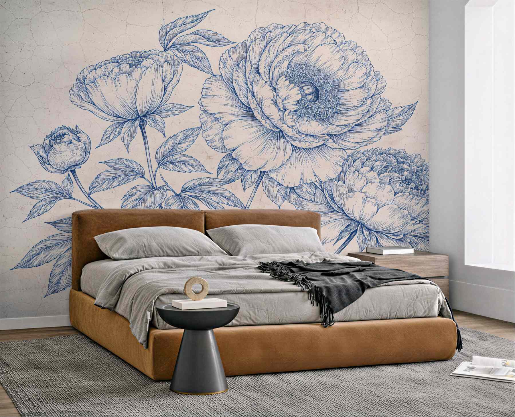 Fototapeta botaniczne piwonie w stylu vintage