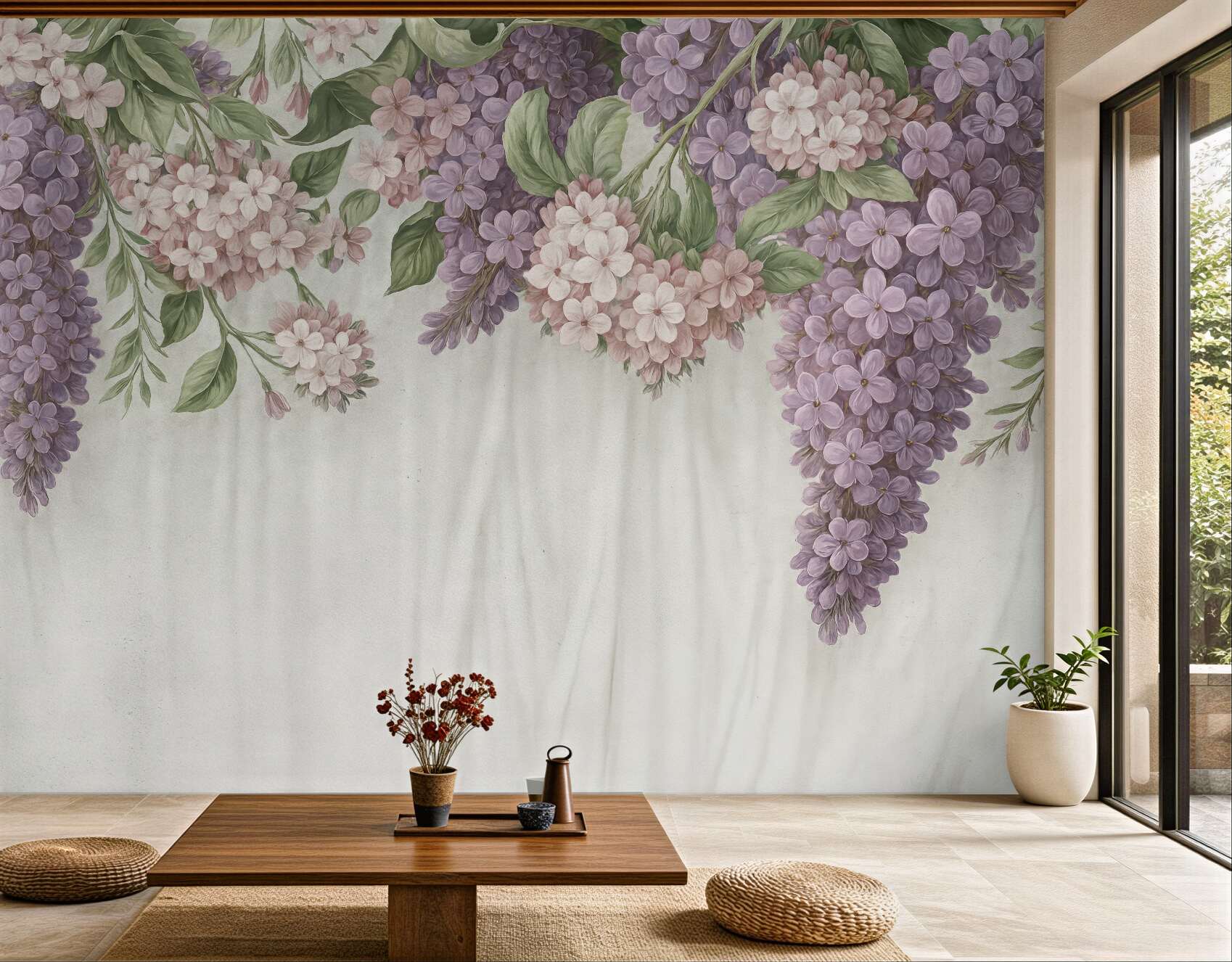 Fototapeta romantyczny bez w pastelowych kwiatach
