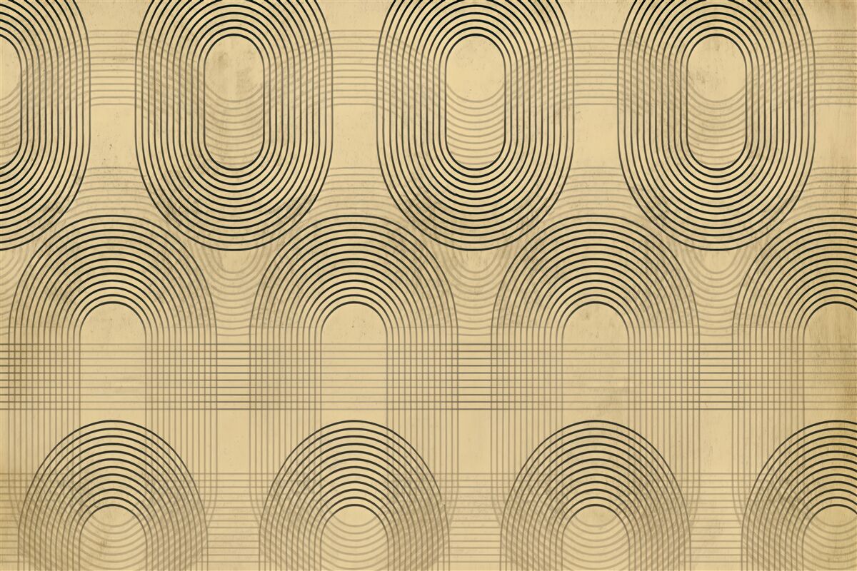 Fototapeta beżowa geometria retro z łukami