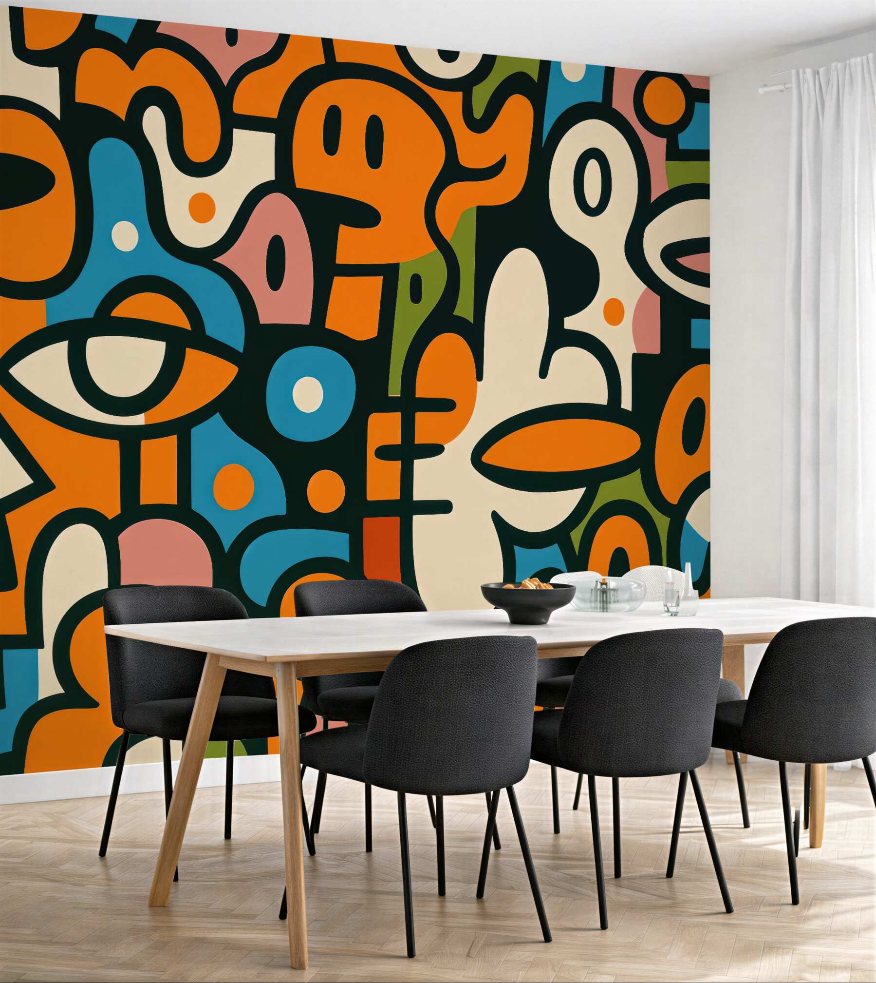 Fototapeta abstrakcyjny miejski graffiti w pomarańczu