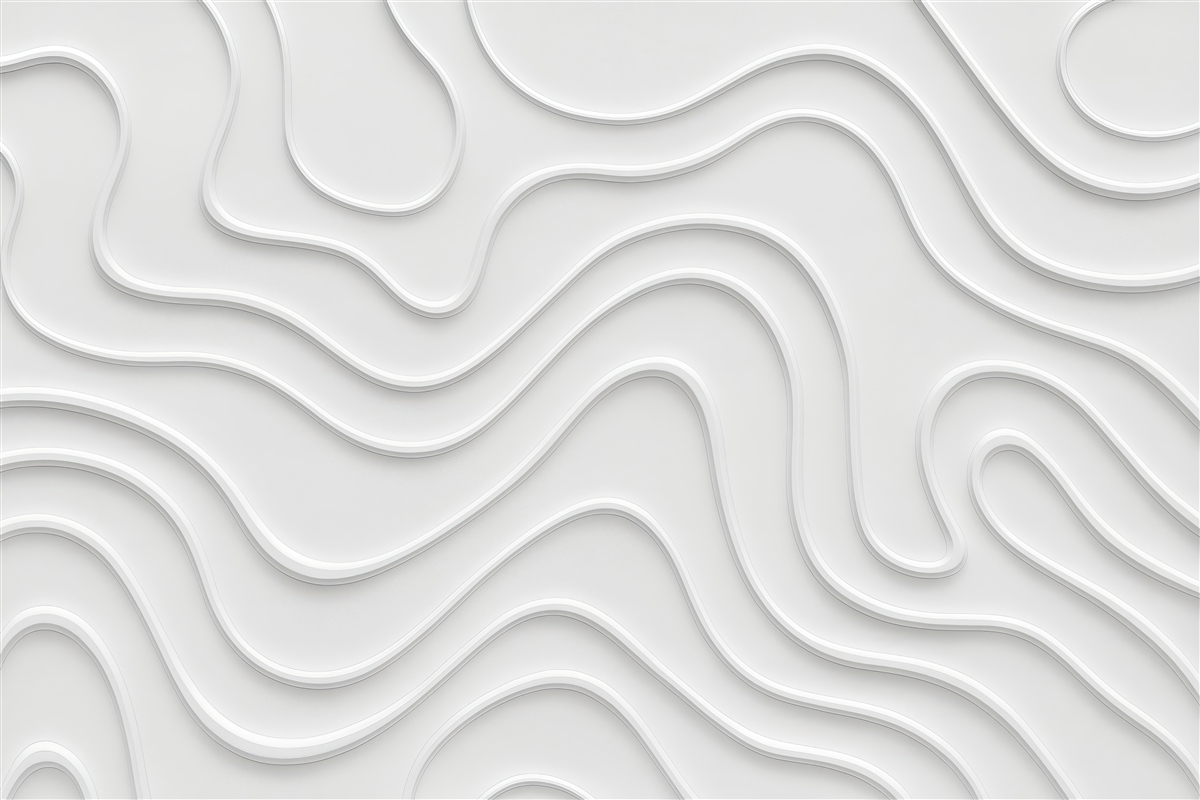 Fototapeta białe falujące linie 3d minimalistyczne