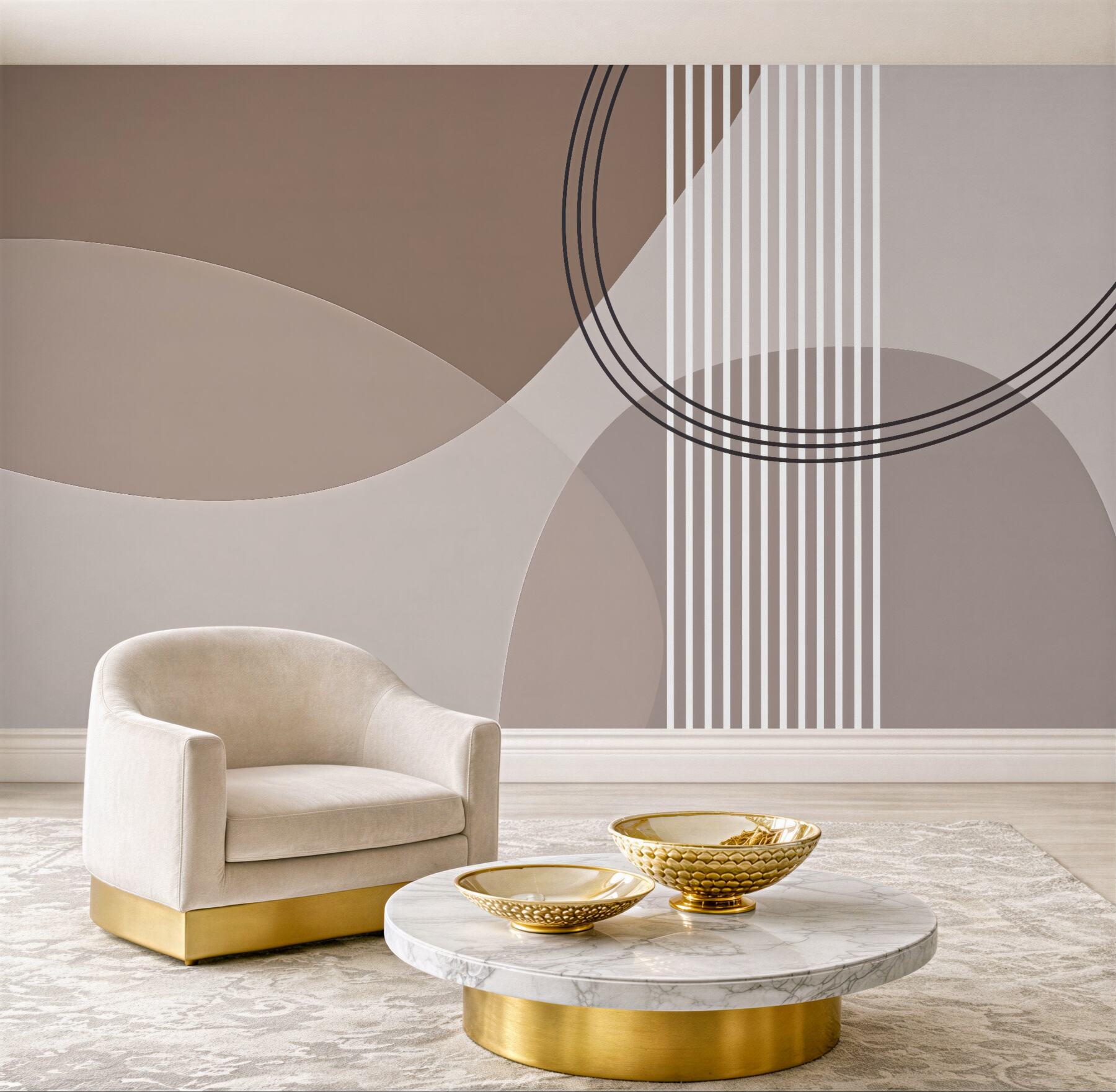 Fototapeta geometryczna harmonia w taupe