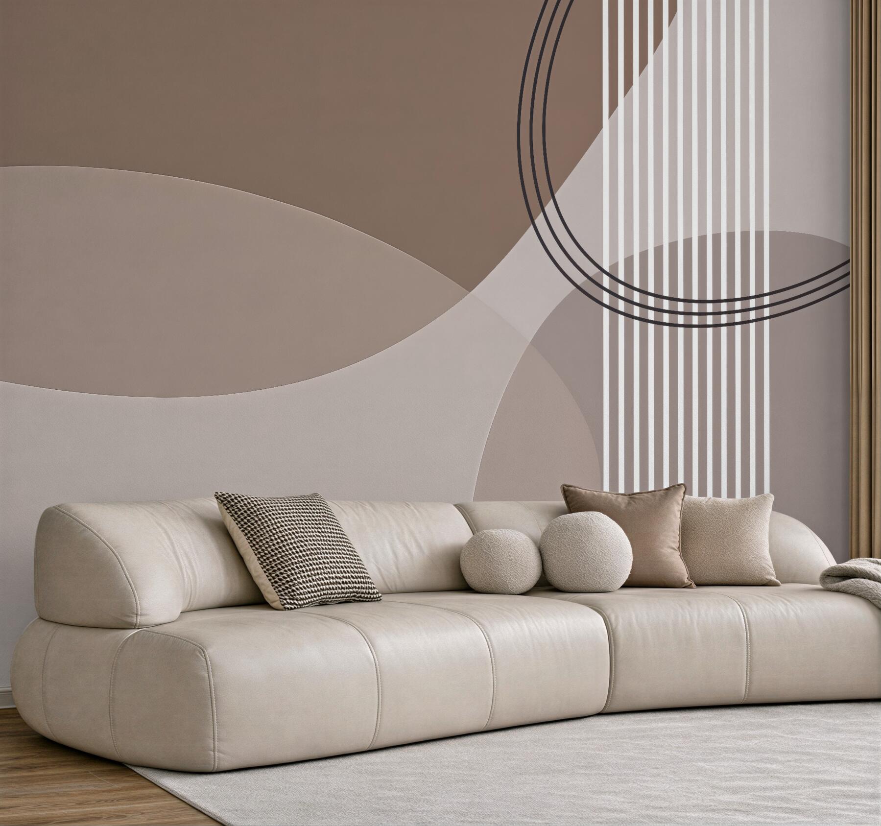 Fototapeta geometryczna harmonia w taupe
