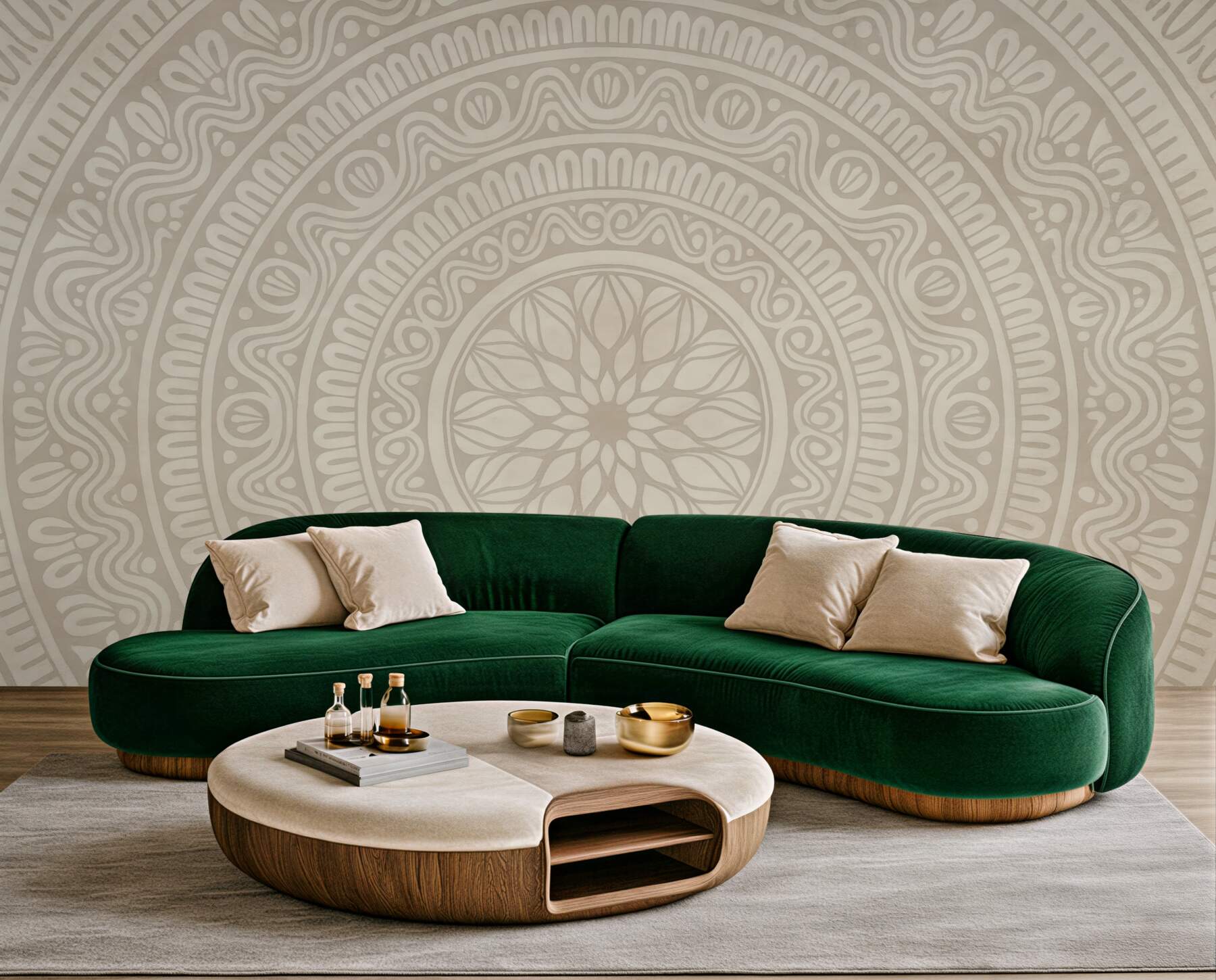 Fototapeta kremowa mandala w harmonijnym stylu