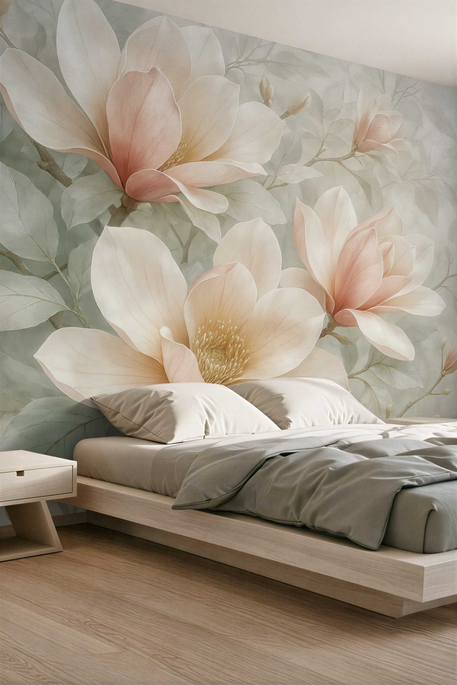 Fototapeta delikatne magnolie w pastelowej mgiełce