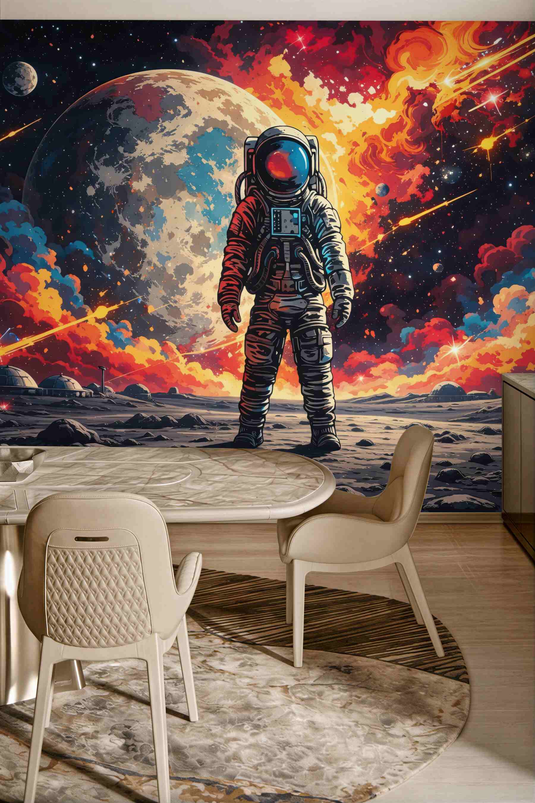 Fototapeta astronauta w kosmicznej eksplozji barw