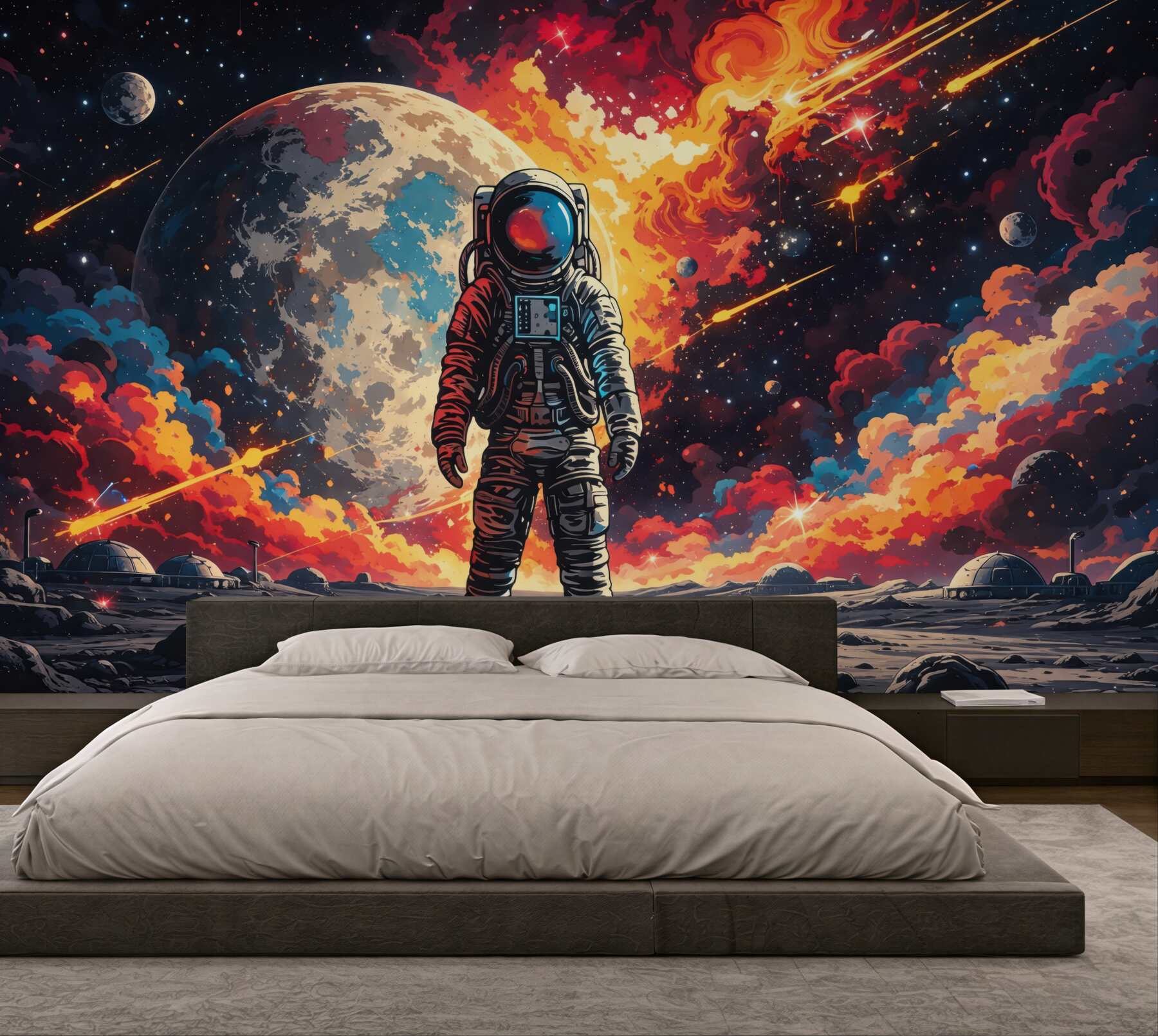 Fototapeta astronauta w kosmicznej eksplozji barw
