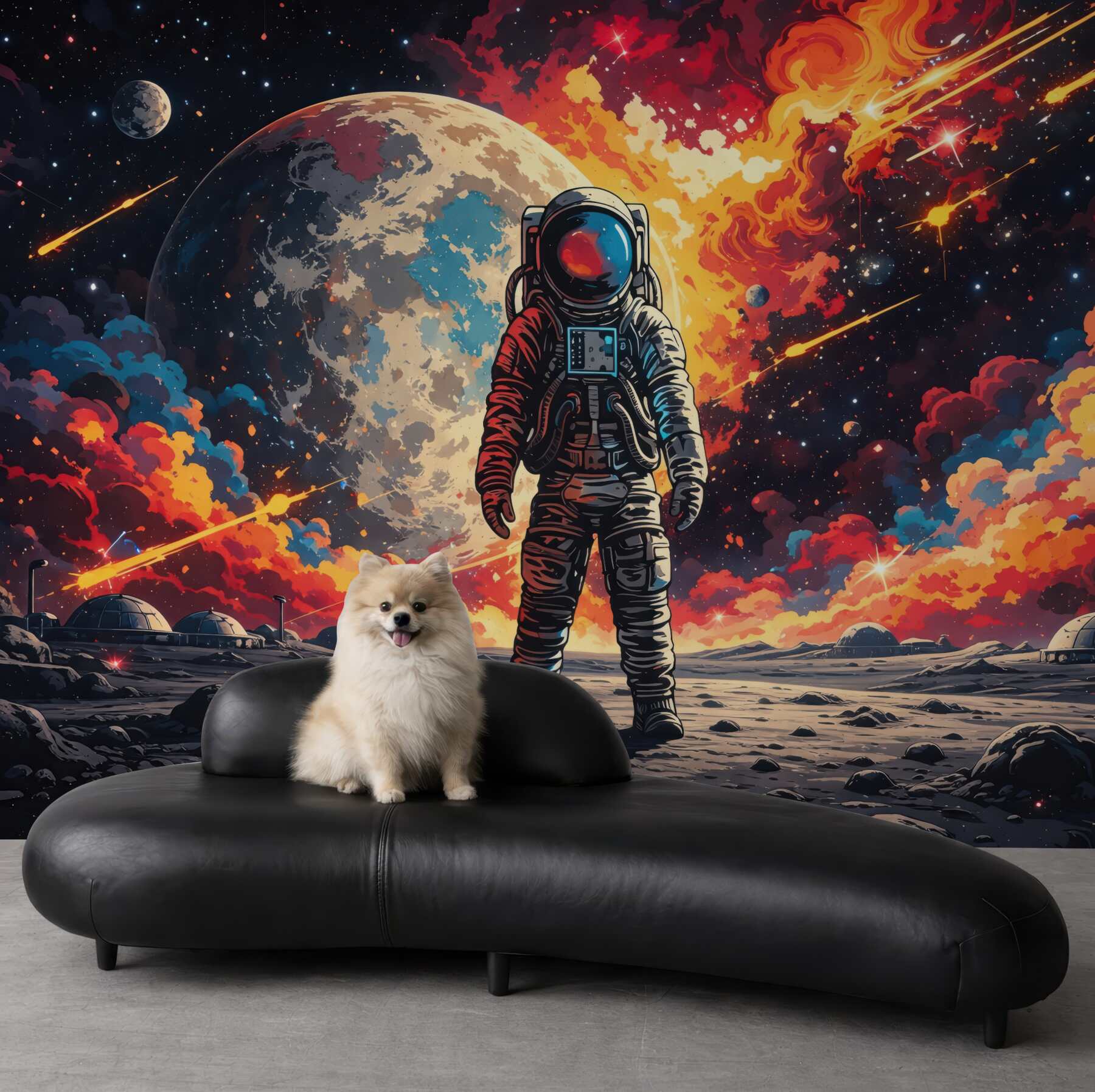 Fototapeta astronauta w kosmicznej eksplozji barw