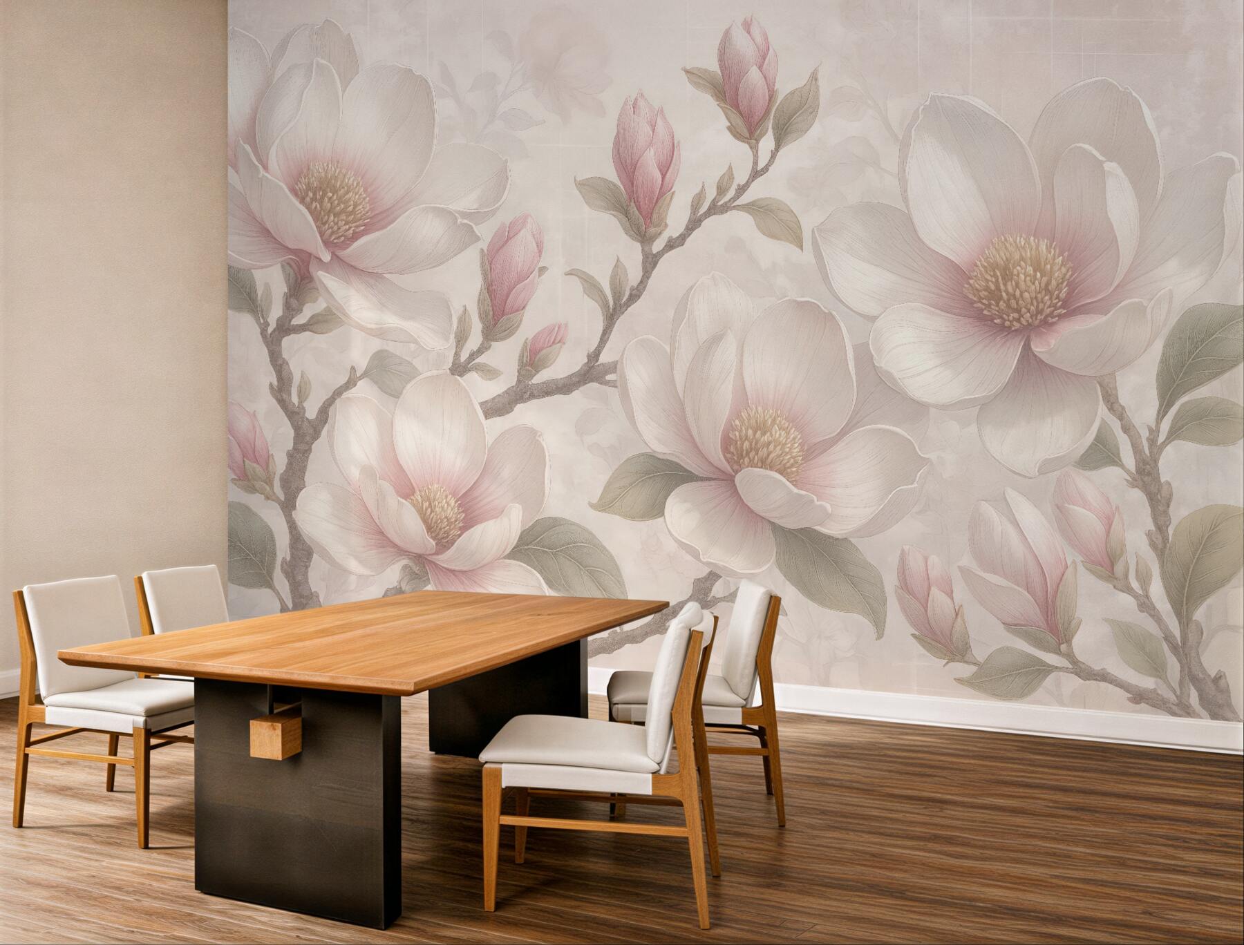 Fototapeta delikatne magnolie w pastelowym blasku