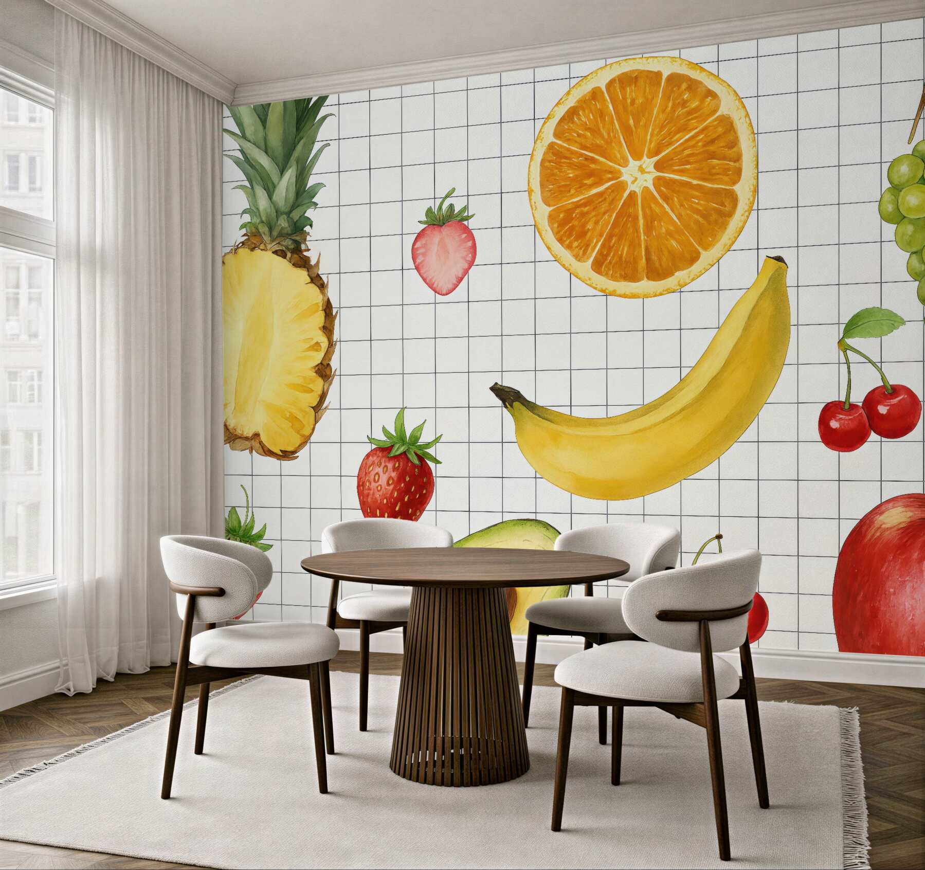 Fototapeta kolorowe owoce na kuchennej kratce