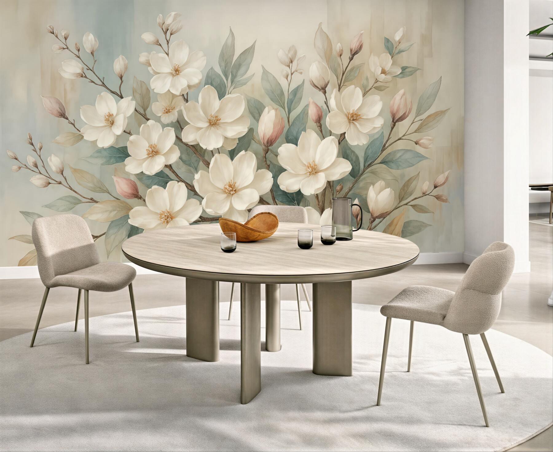 Fototapeta kremowe magnolie w pastelach