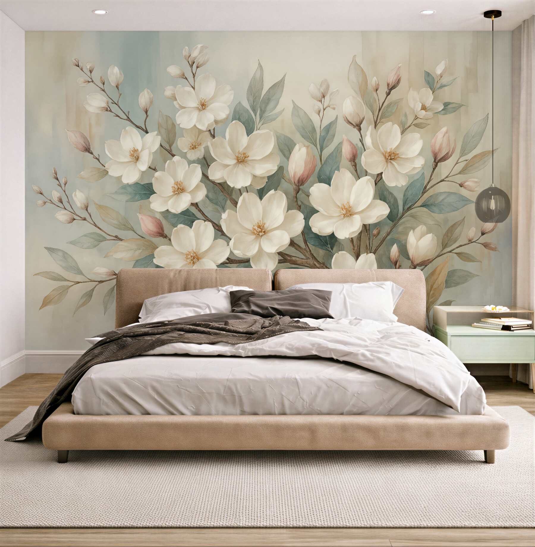 Fototapeta kremowe magnolie w pastelach