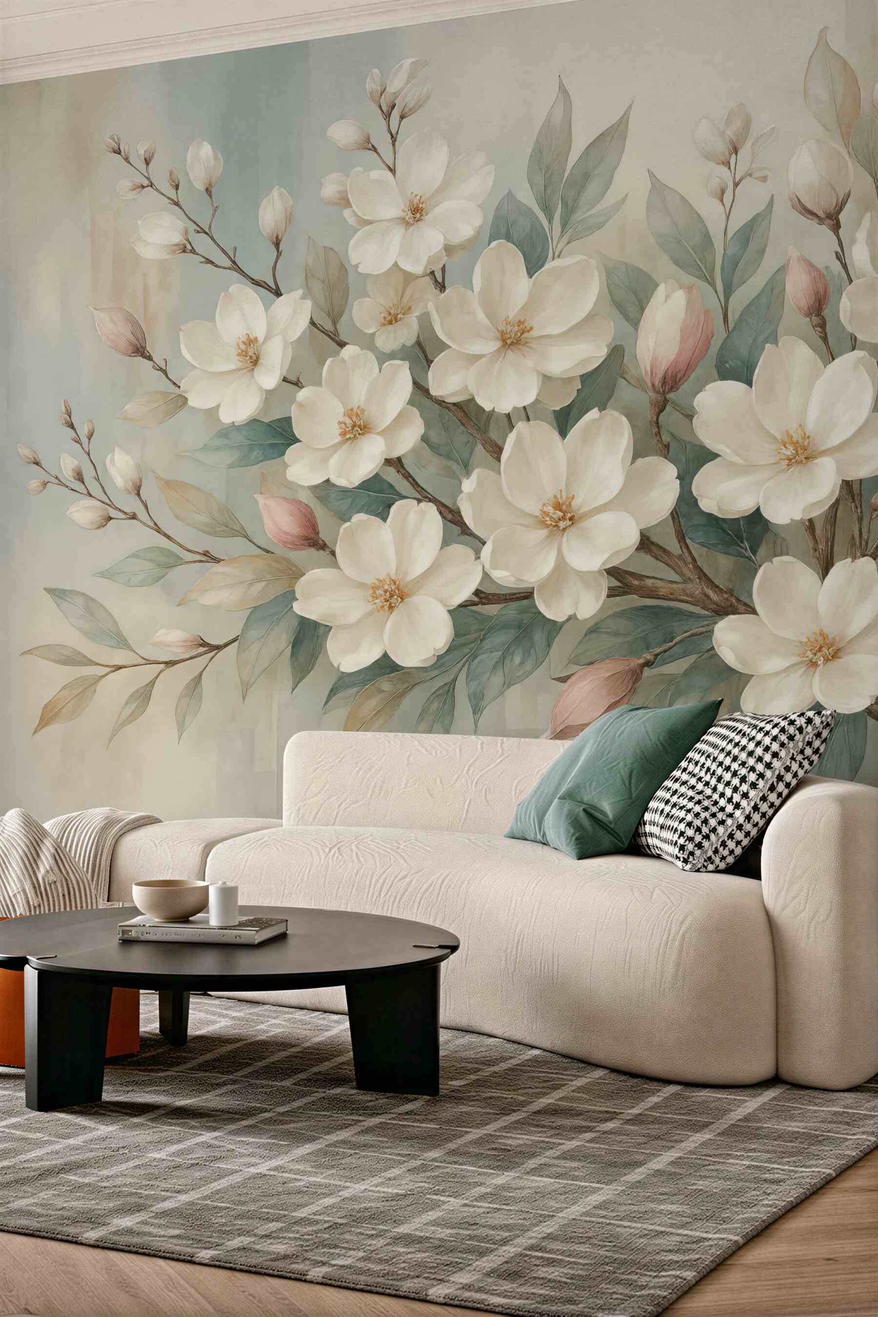 Fototapeta kremowe magnolie w pastelach