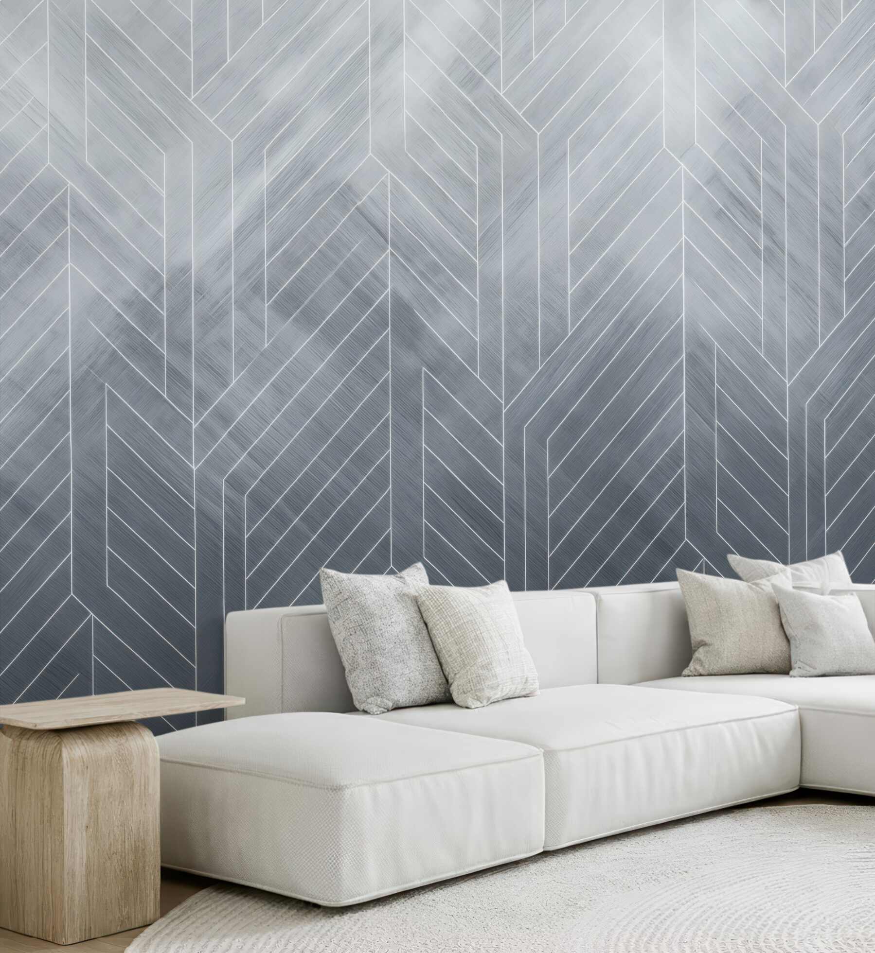 Fototapeta szara jodełka geometryczna