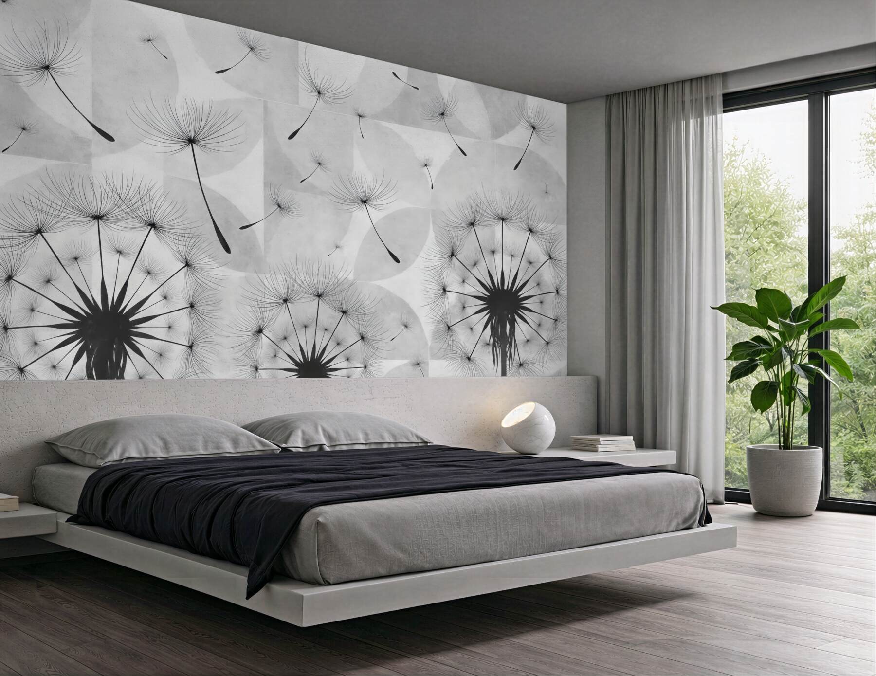 Fototapeta delikatne dmuchawce w minimalistycznym stylu