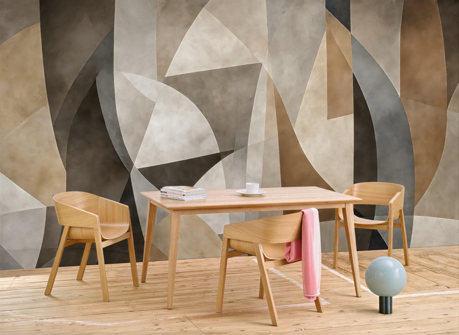 Fototapeta geometryczna abstrakcja w ciepłych beżach