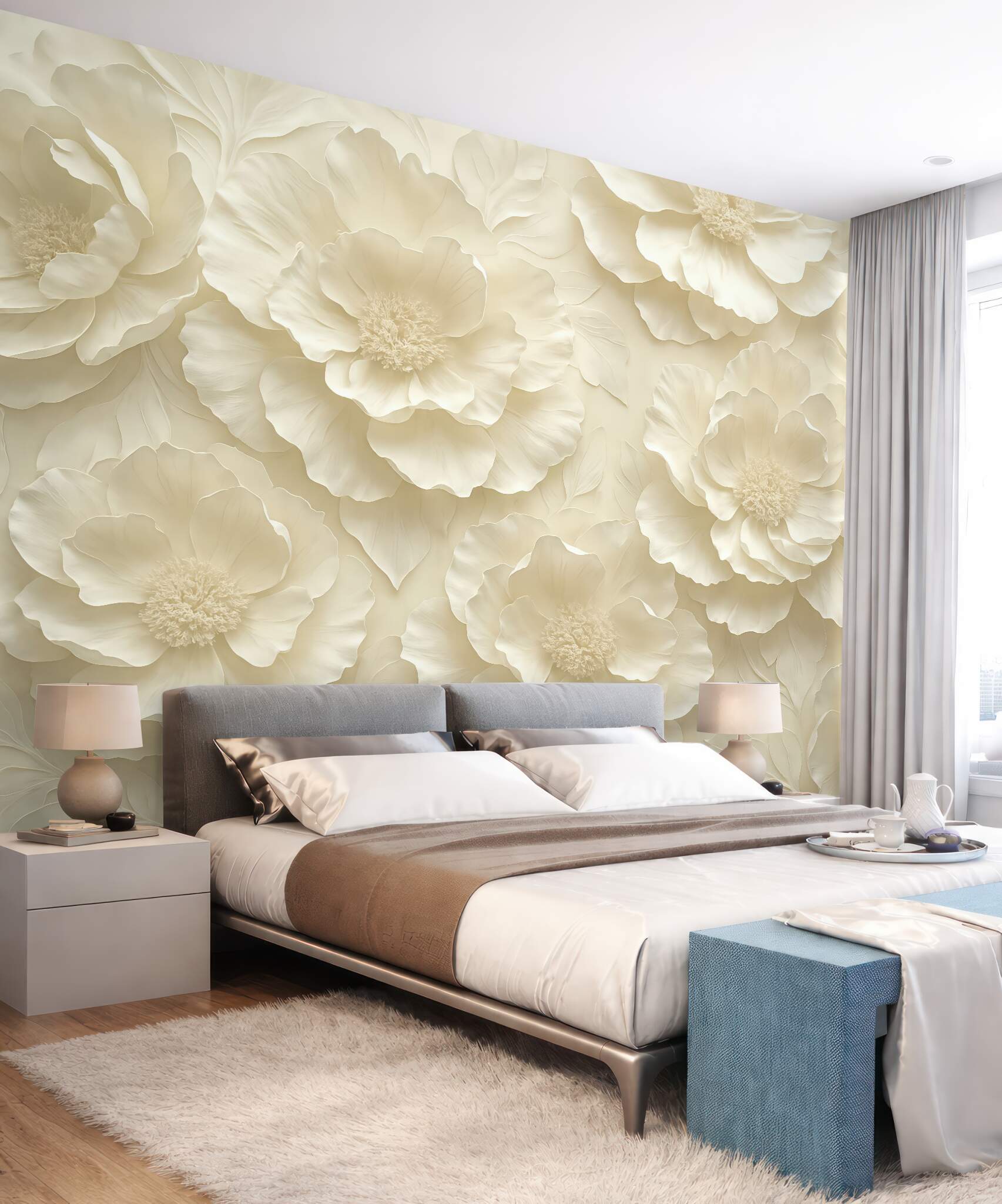 Fototapeta kremowe peonie w subtelnej elegancji
