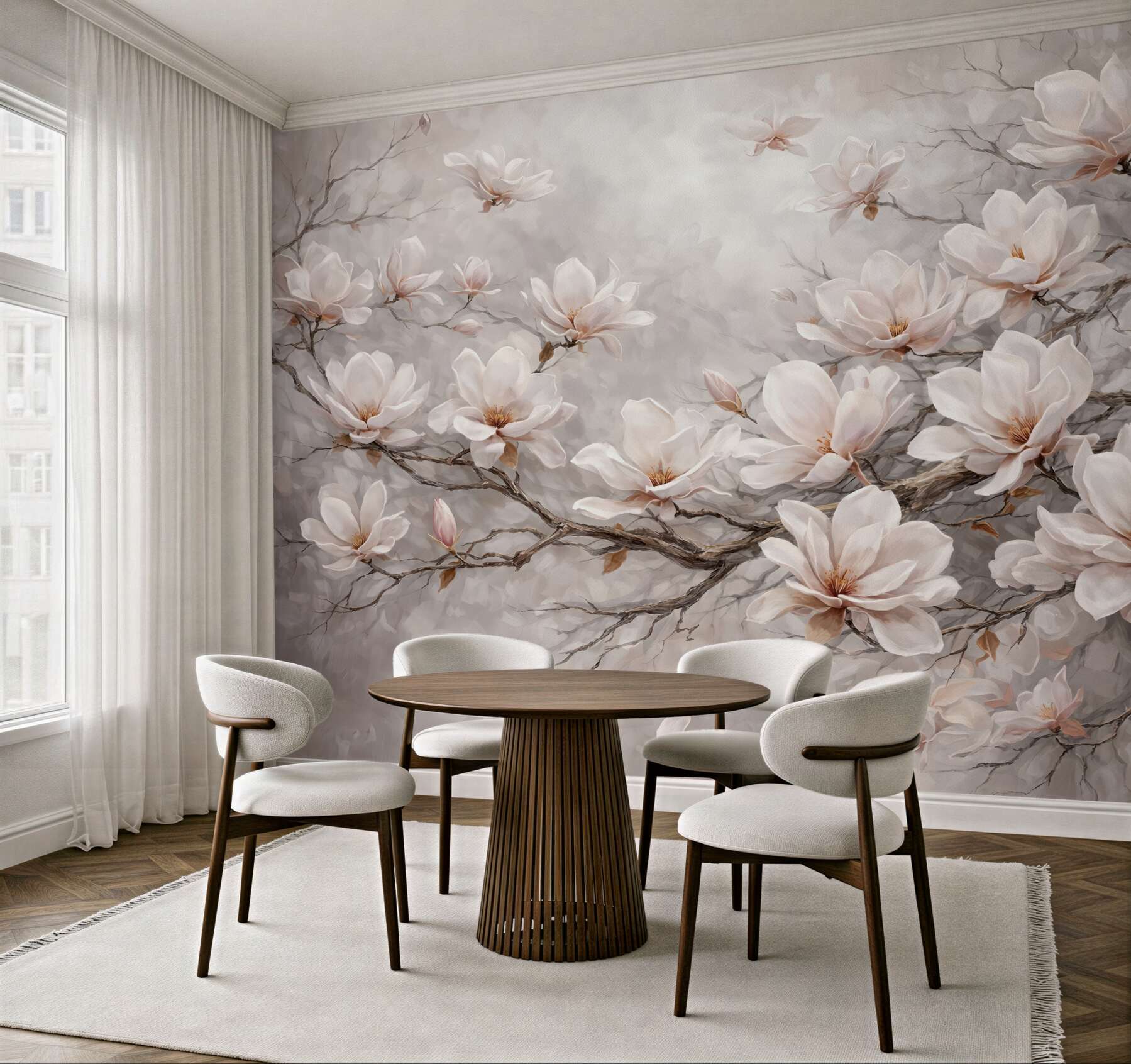 Fototapeta subtelne magnolie na gałęziach