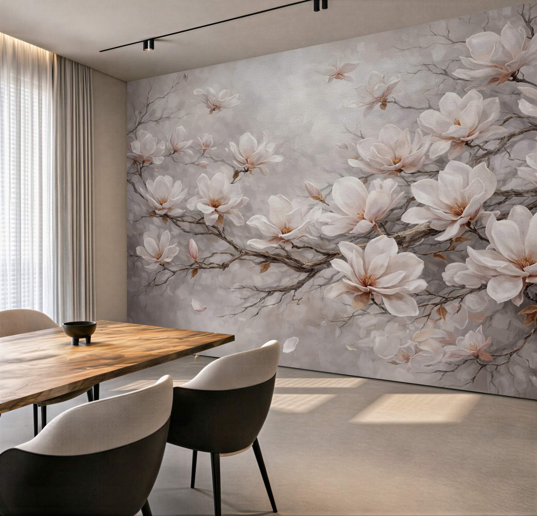 Fototapeta subtelne magnolie na gałęziach