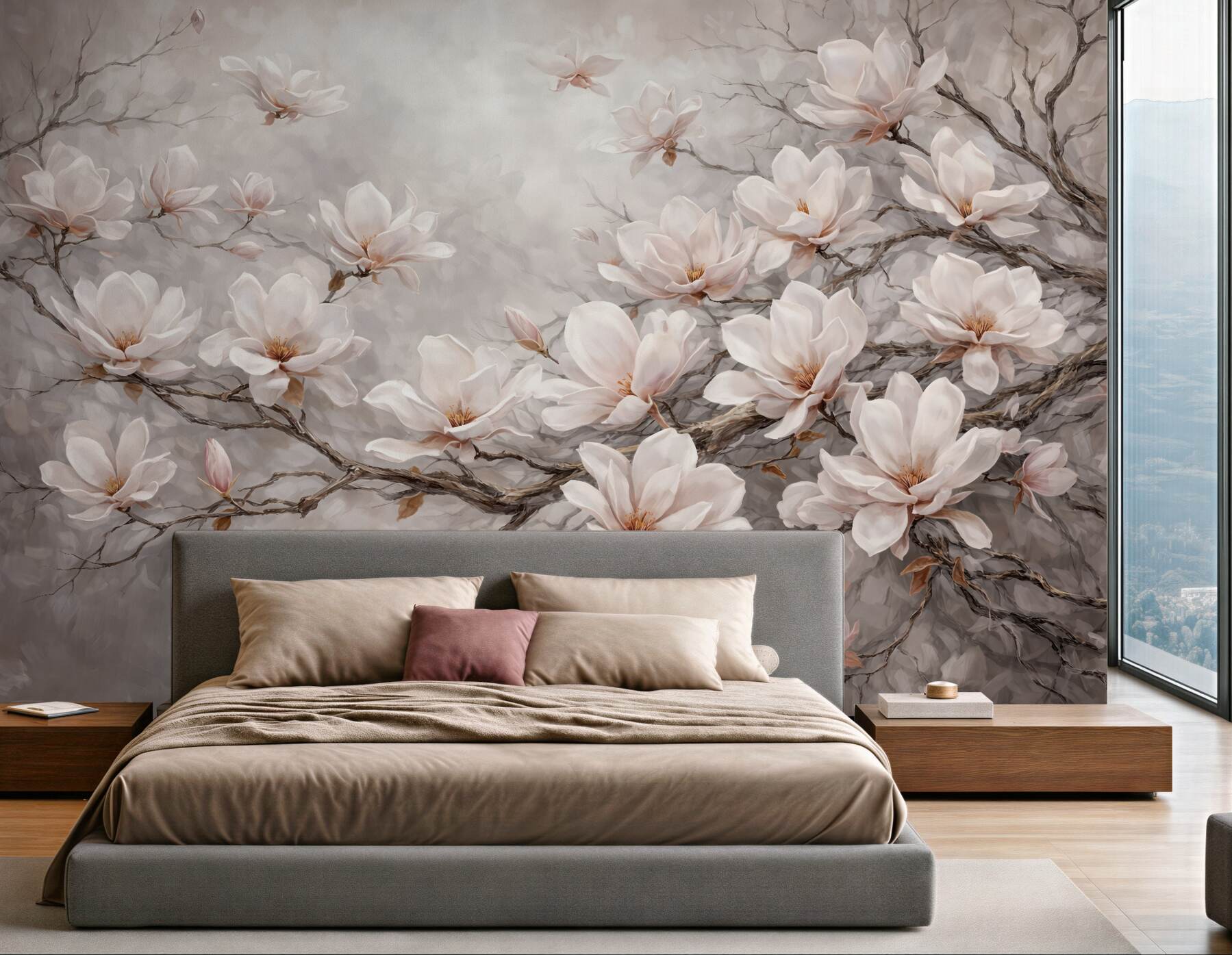 Fototapeta subtelne magnolie na gałęziach