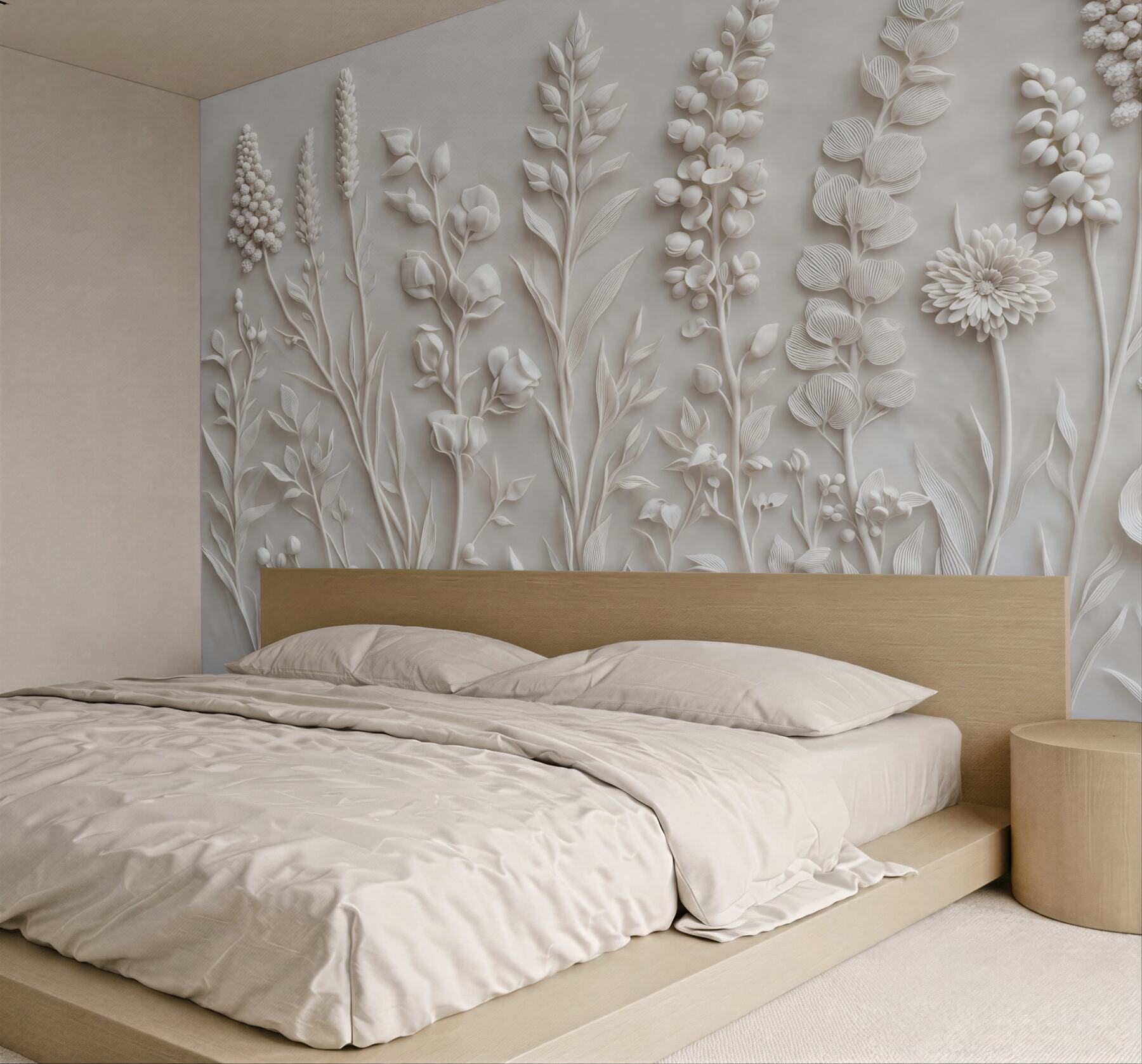 Fototapeta botaniczny relief białych polnych kwiatów