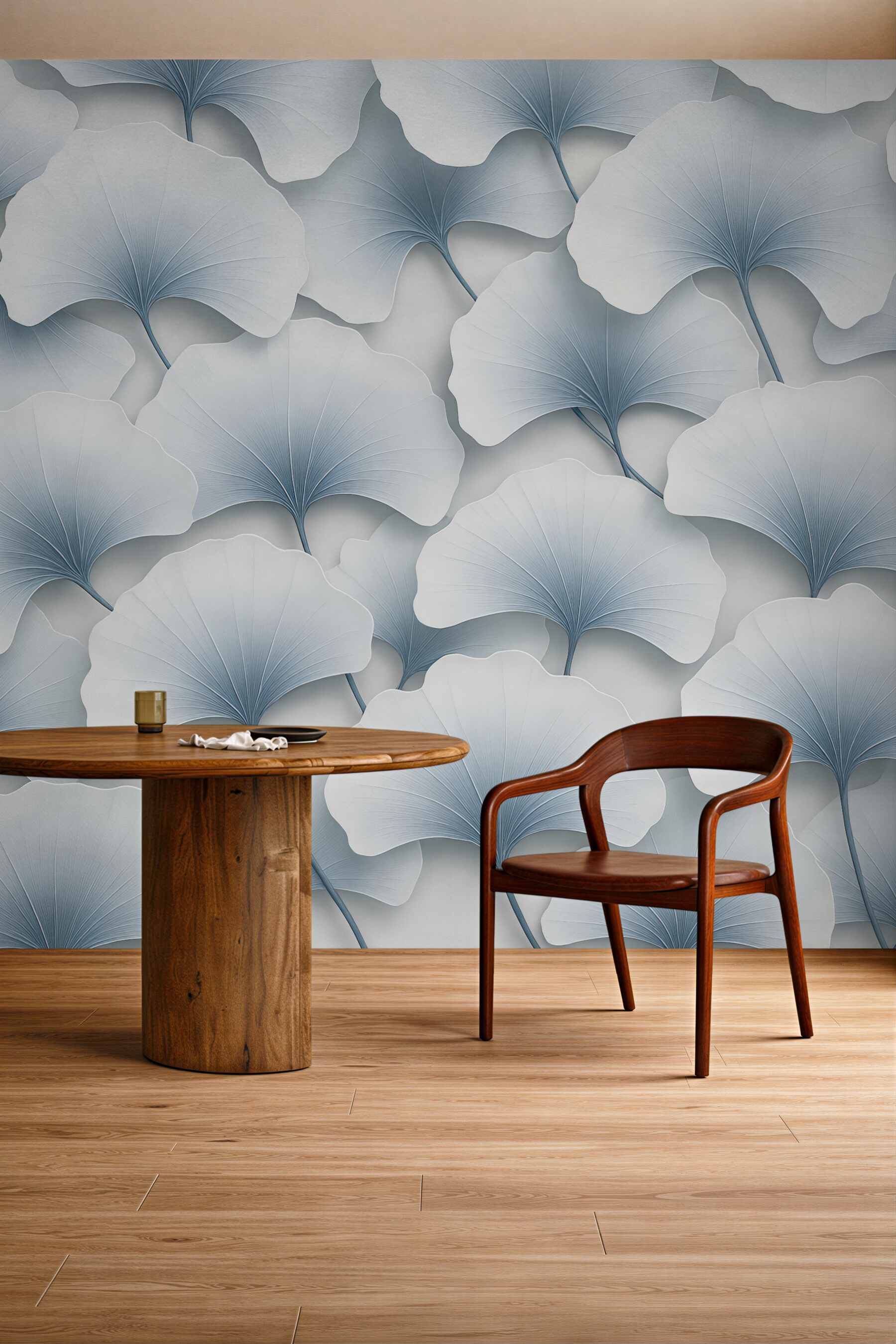 Fototapeta błękitne liście ginkgo w elegancji
