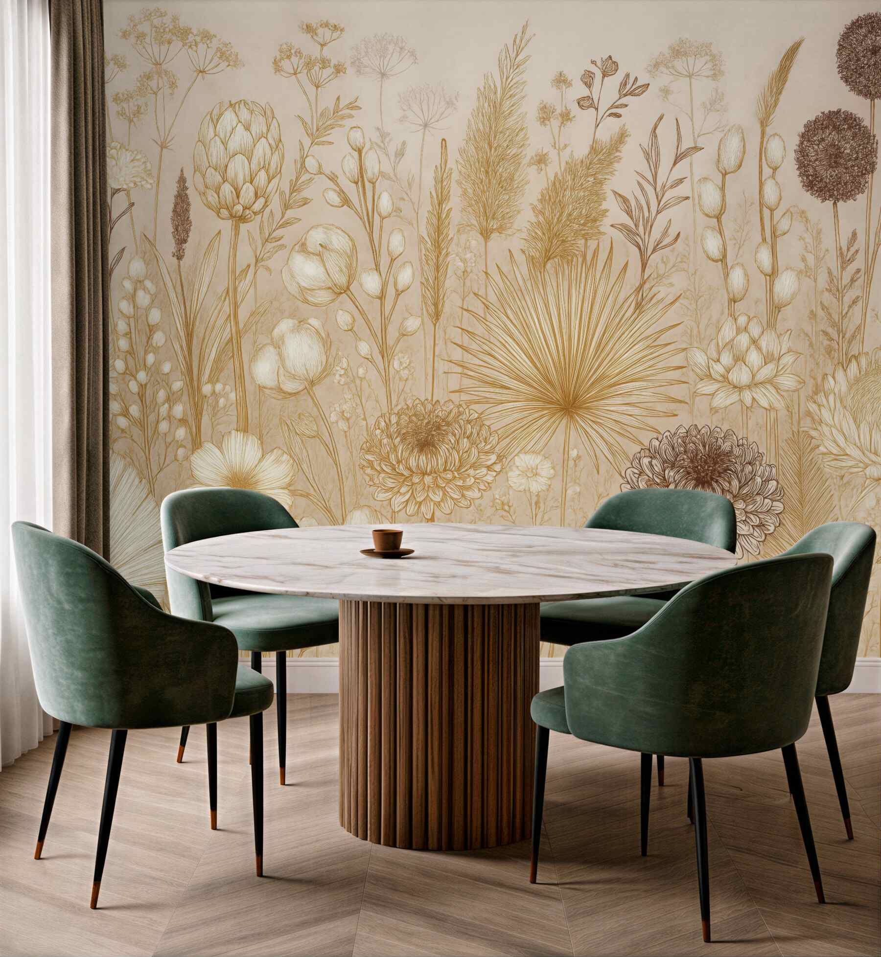 Fototapeta złocista łąka w botanicznej elegancji
