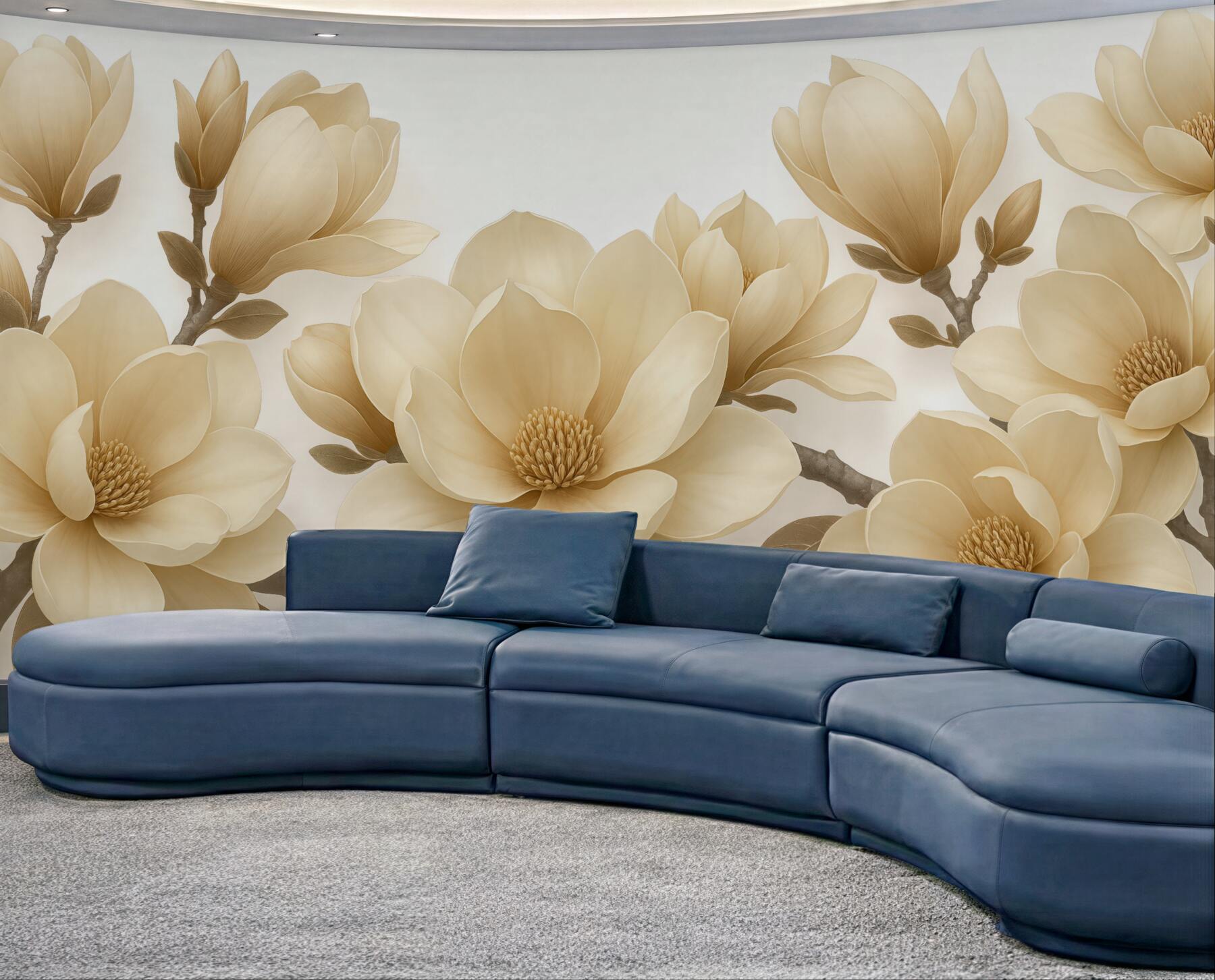 Fototapeta kremowe magnolie w eleganckim rozkwicie