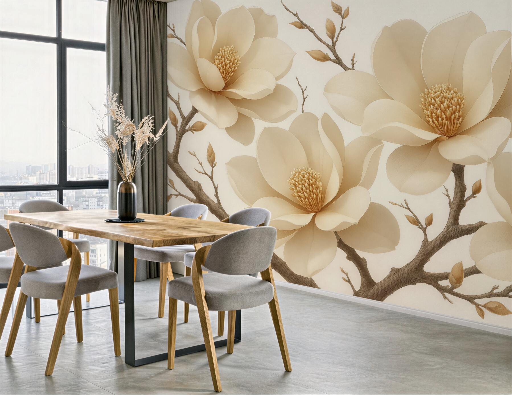 Fototapeta kremowe magnolie w subtelnej elegancji