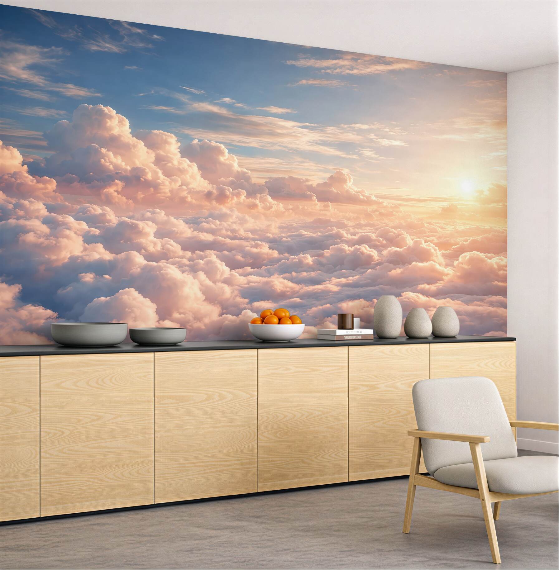Fototapeta pastelowe chmury o świcie