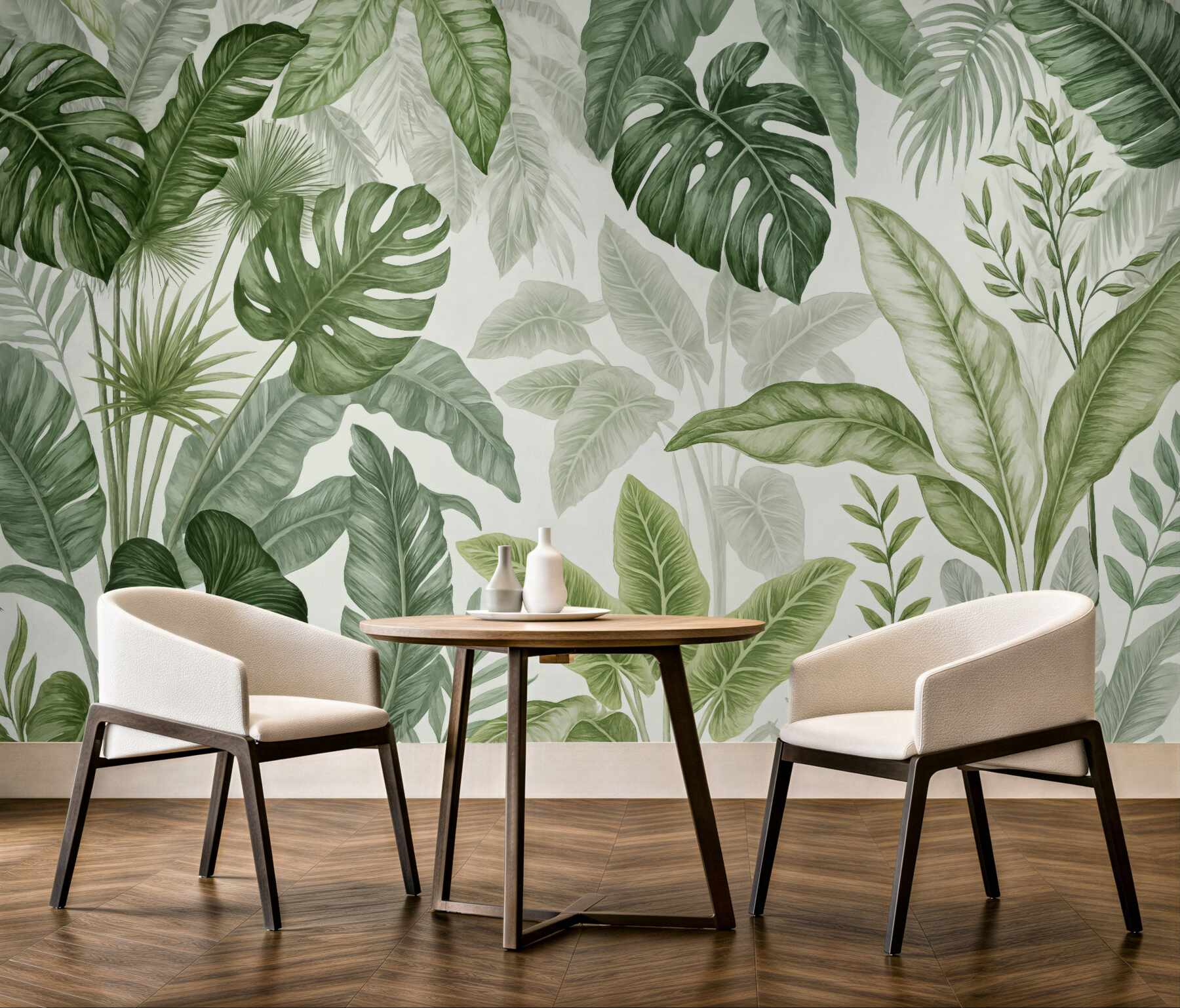 Fototapeta zielona dżungla w botanicznym stylu