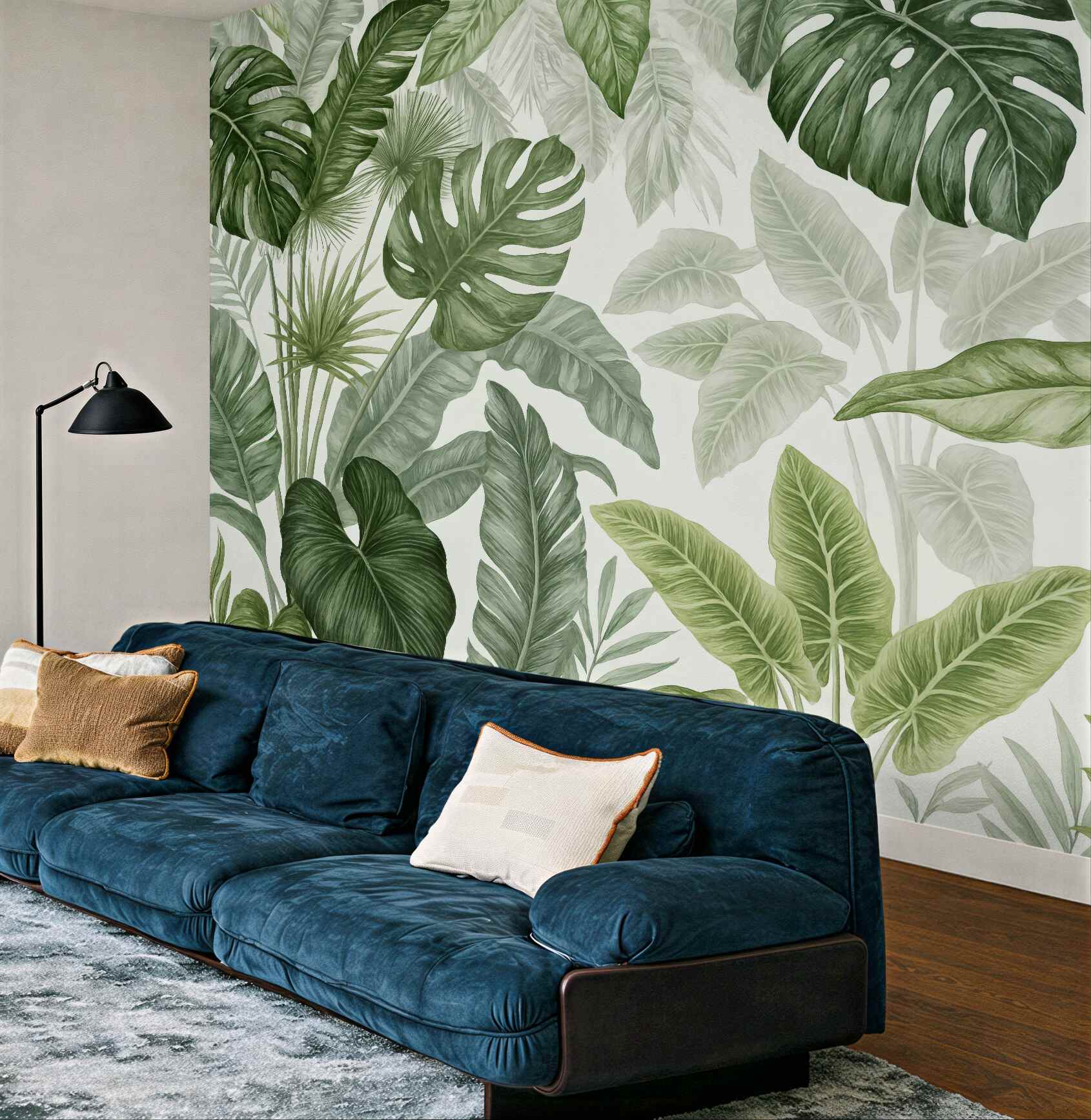 Fototapeta zielona dżungla w botanicznym stylu
