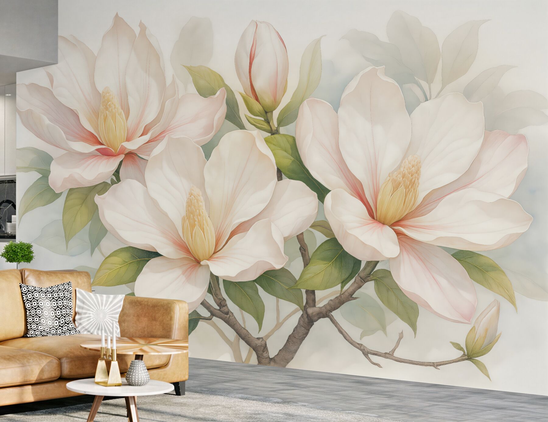 Fototapeta pastelowe magnolie w delikatnym rozkwicie