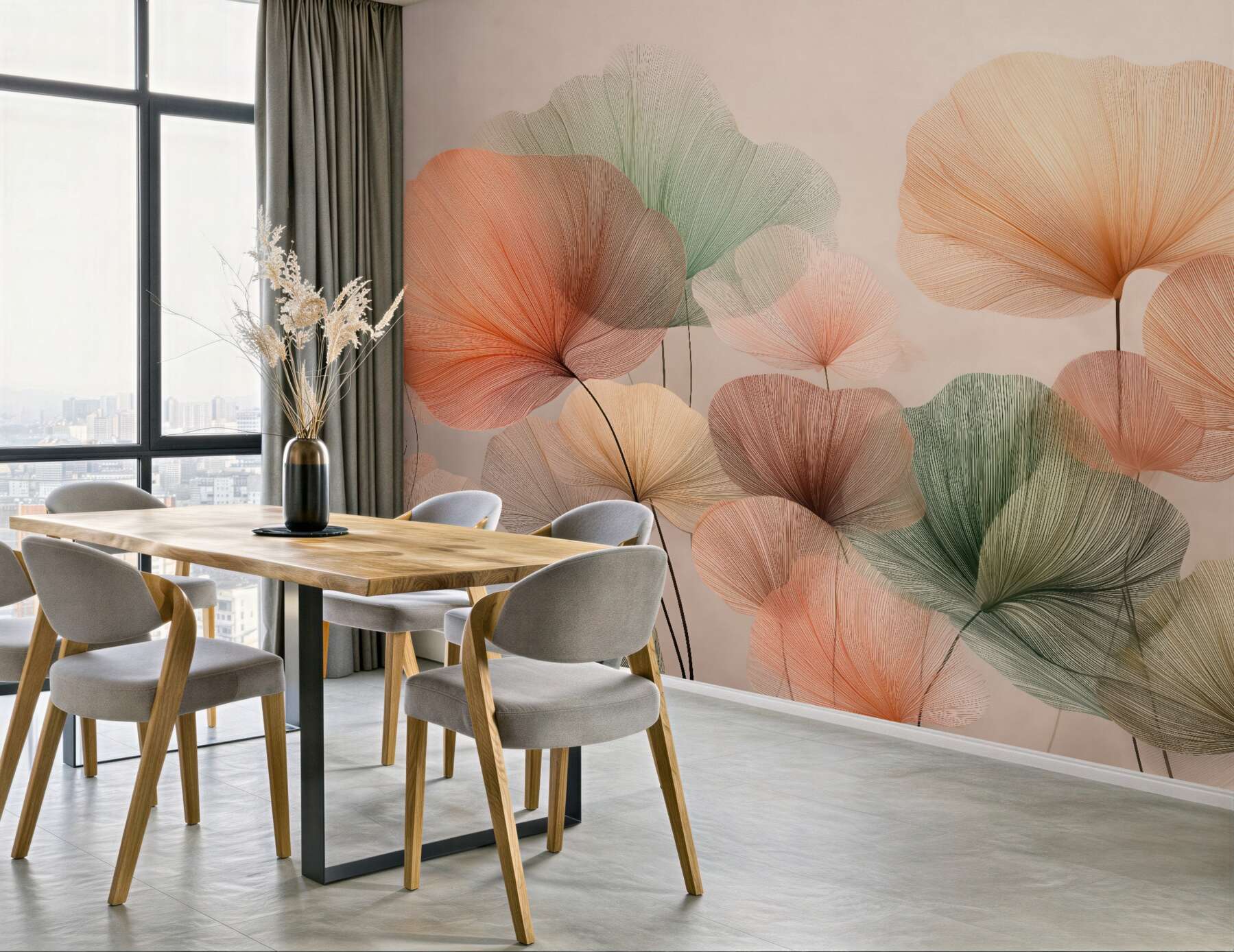 Fototapeta pastelowy taniec kwiatów