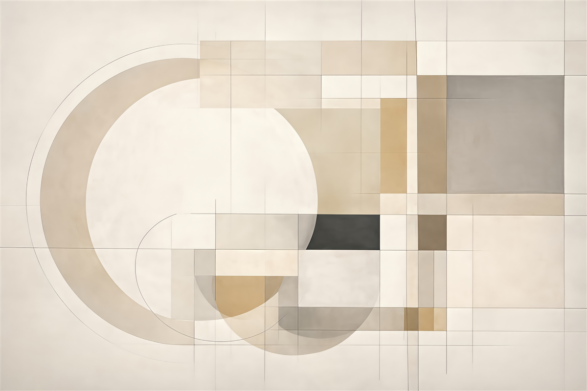 Fototapeta beżowa harmonia geometrycznych form