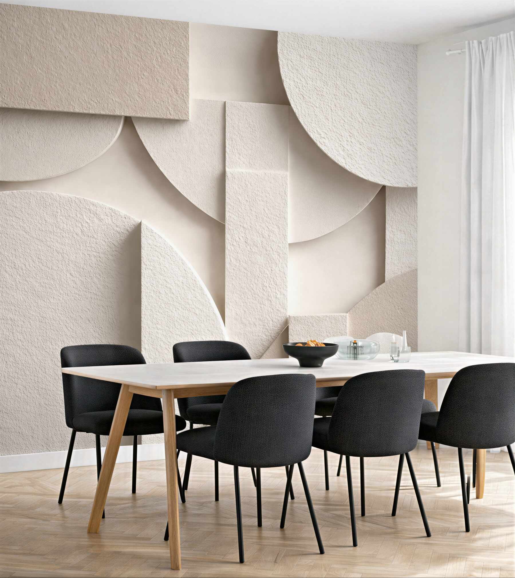 Fototapeta kremowa harmonia geometrii