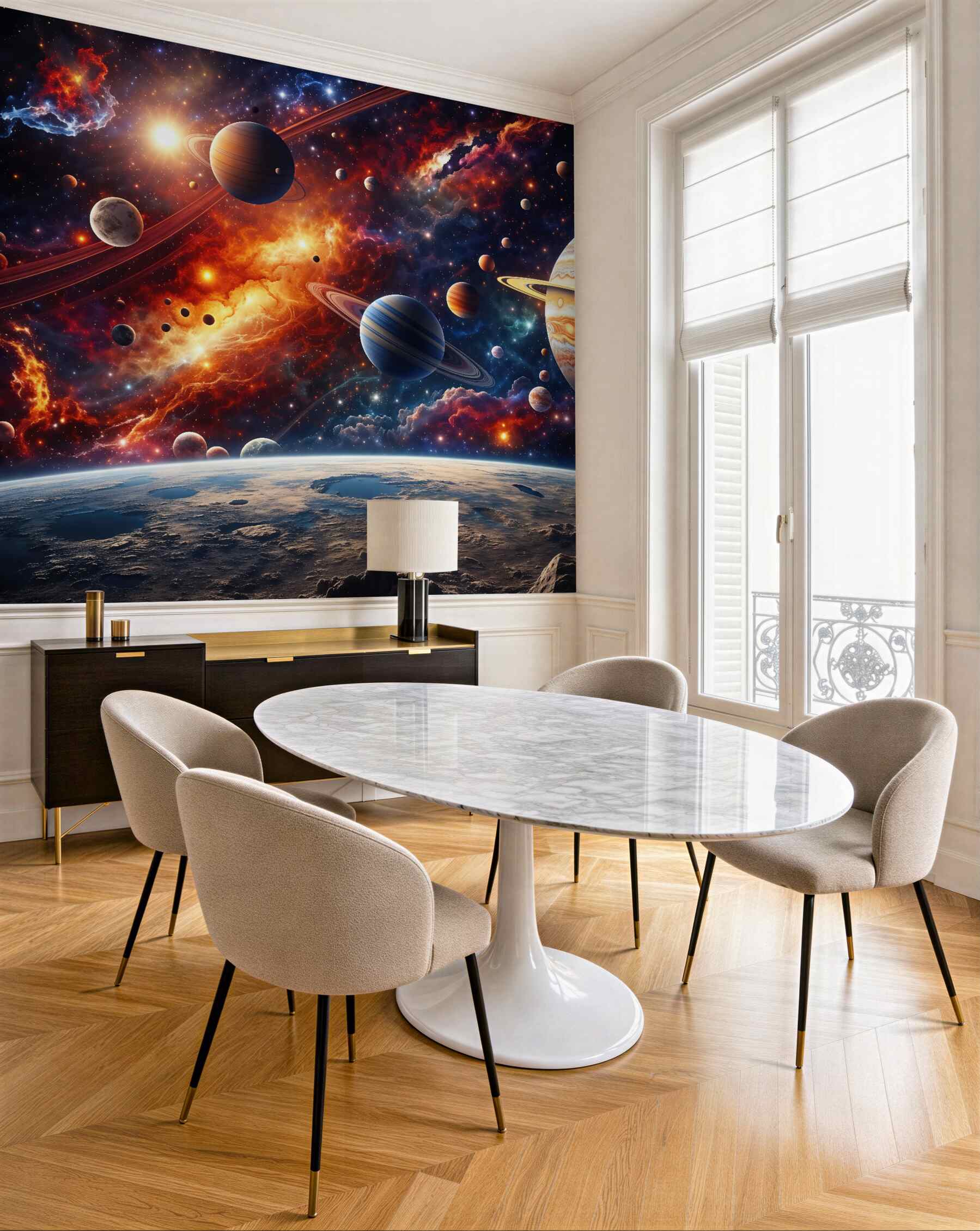 Fototapeta kosmiczna symfonia planet i mgławic