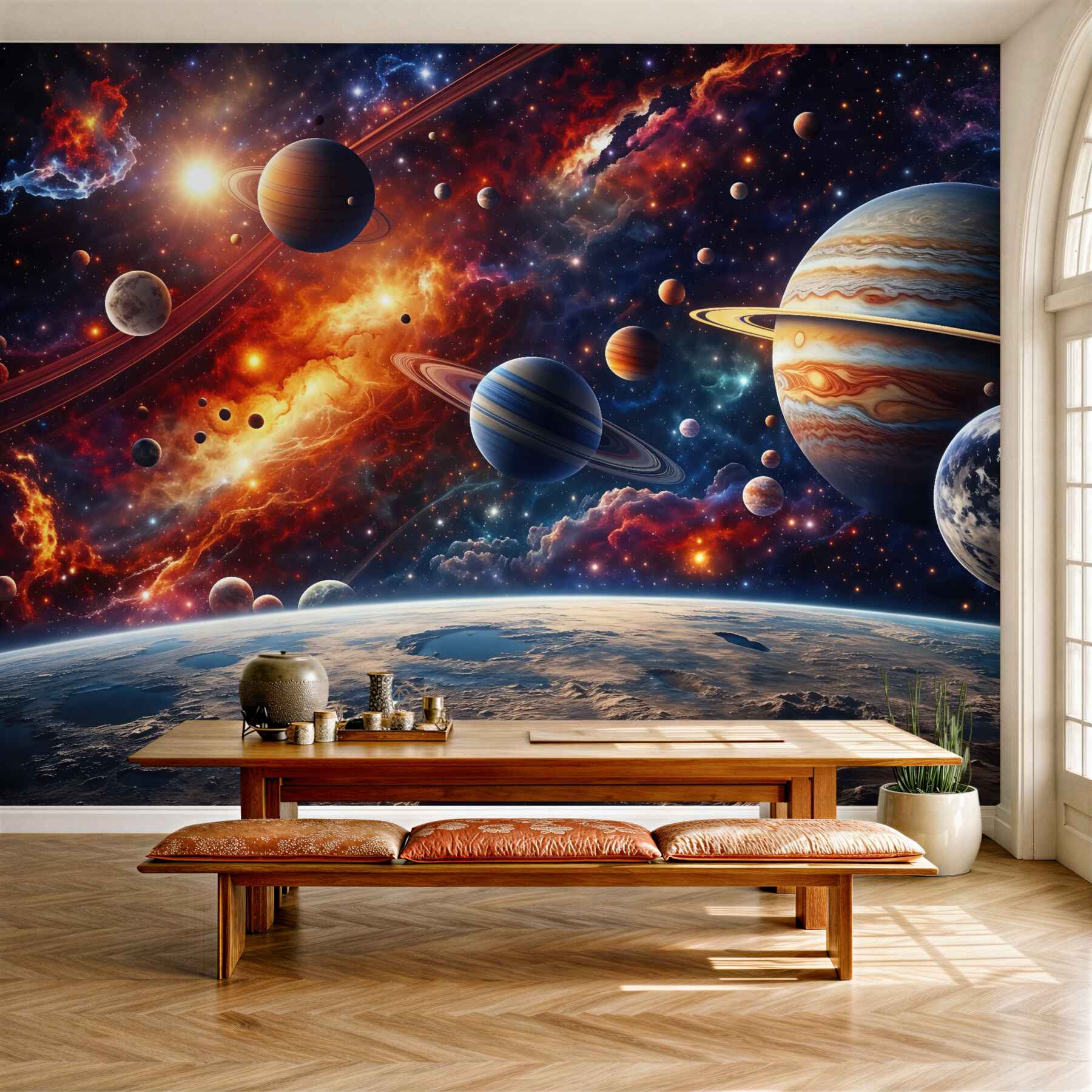 Fototapeta kosmiczna symfonia planet i mgławic
