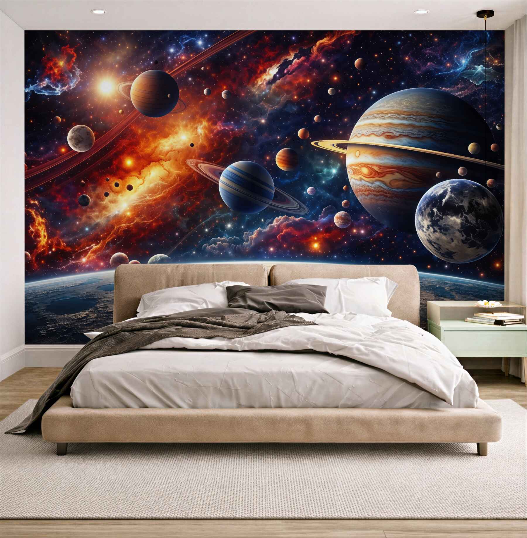 Fototapeta kosmiczna symfonia planet i mgławic