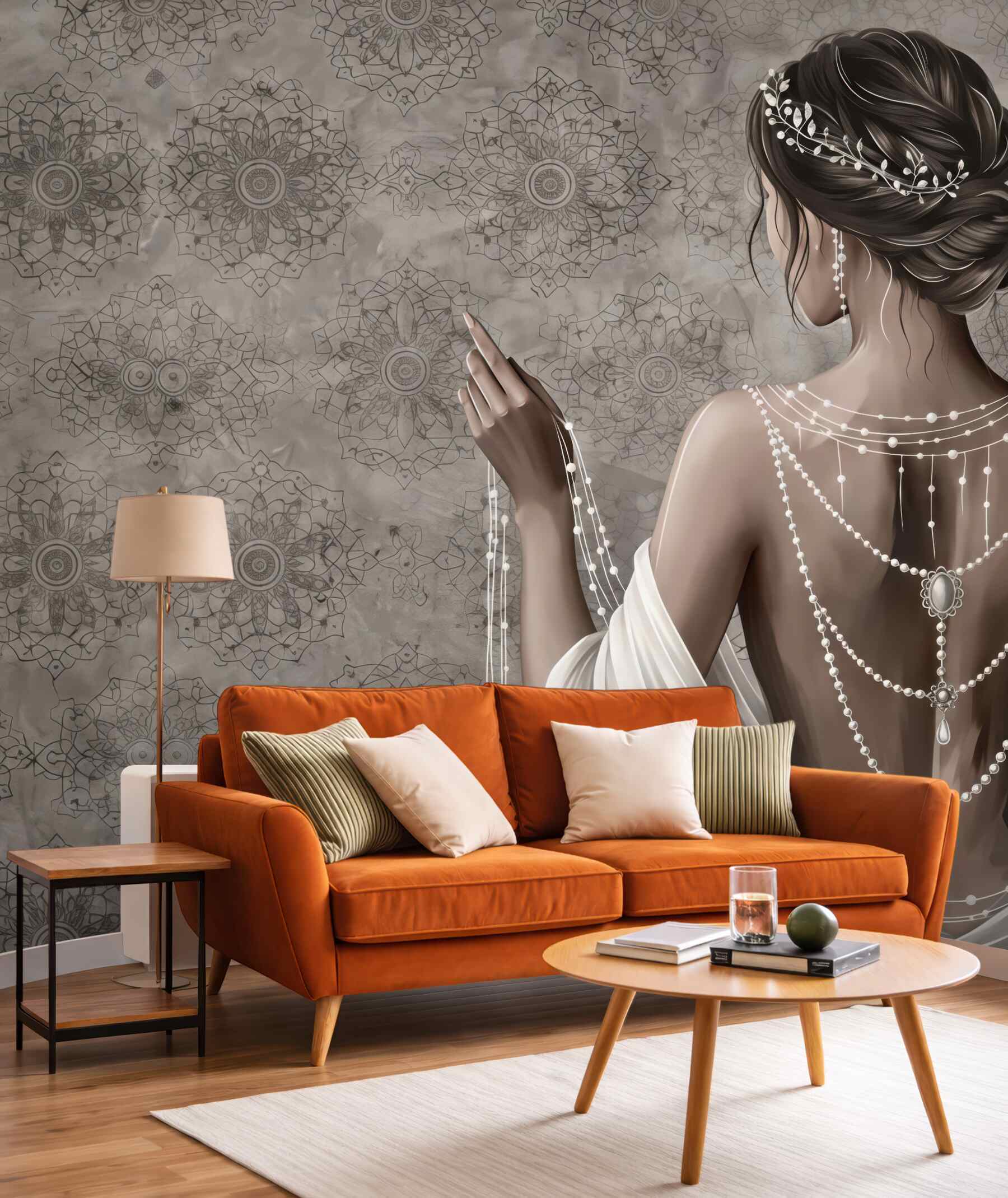 Fototapeta perłowa elegancja w mandalach
