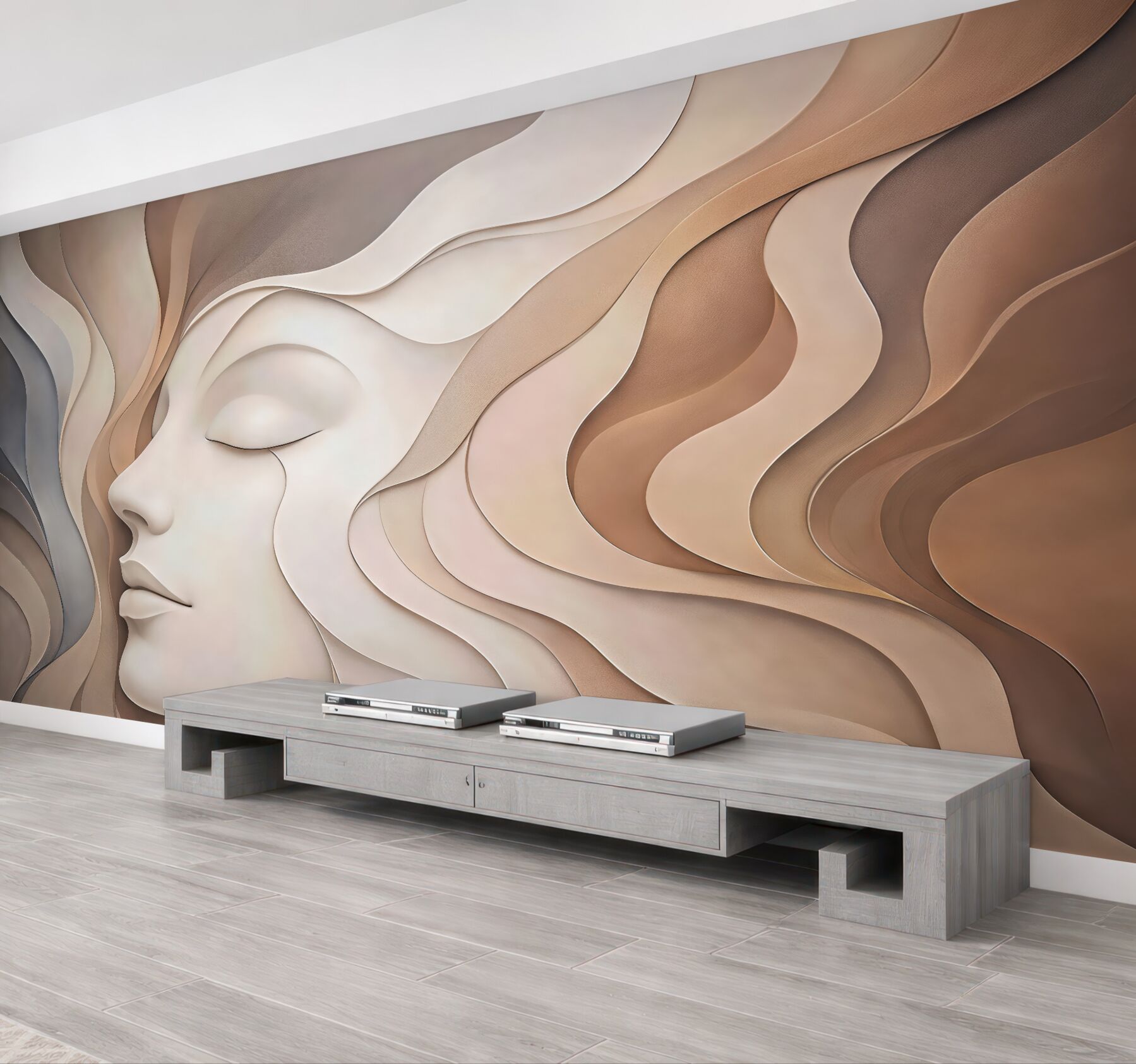 Fototapeta spokojne oblicze fal beige